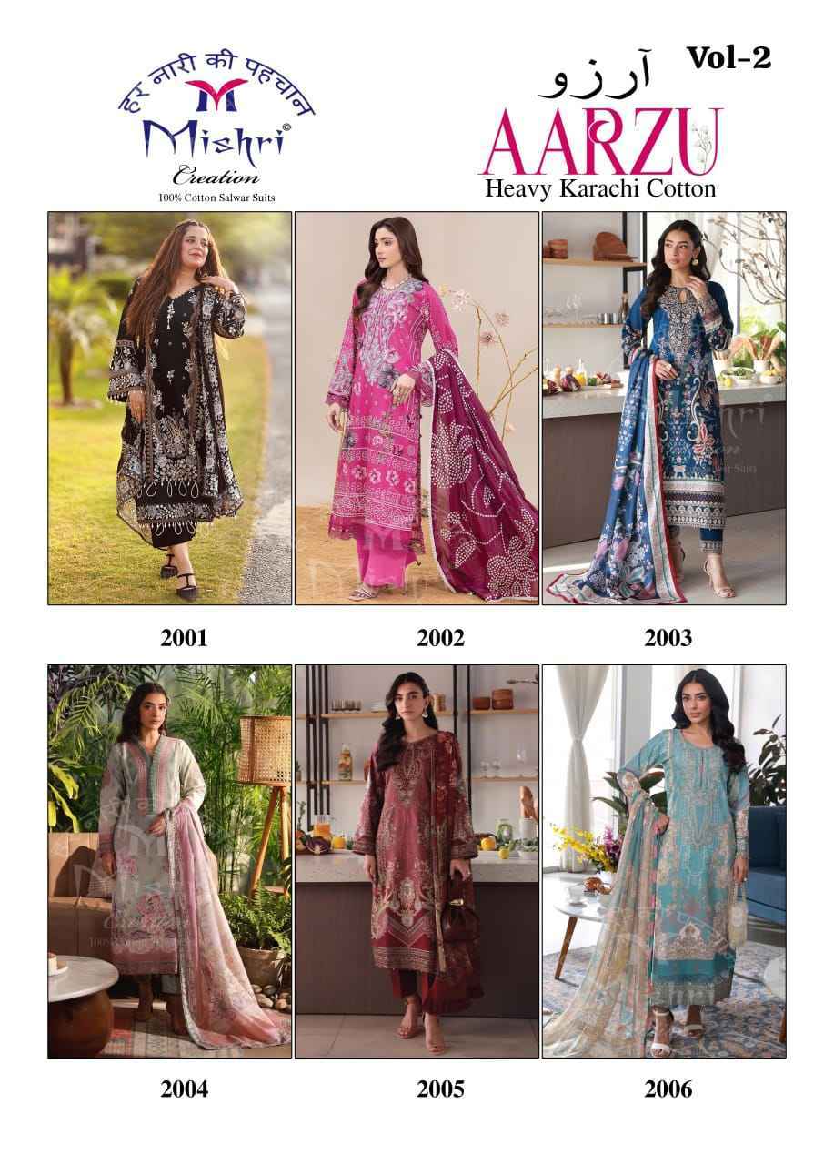 Mishri Creation Aarzu Vol-2 Cotton Dress Material (6 pcs Catalogue)