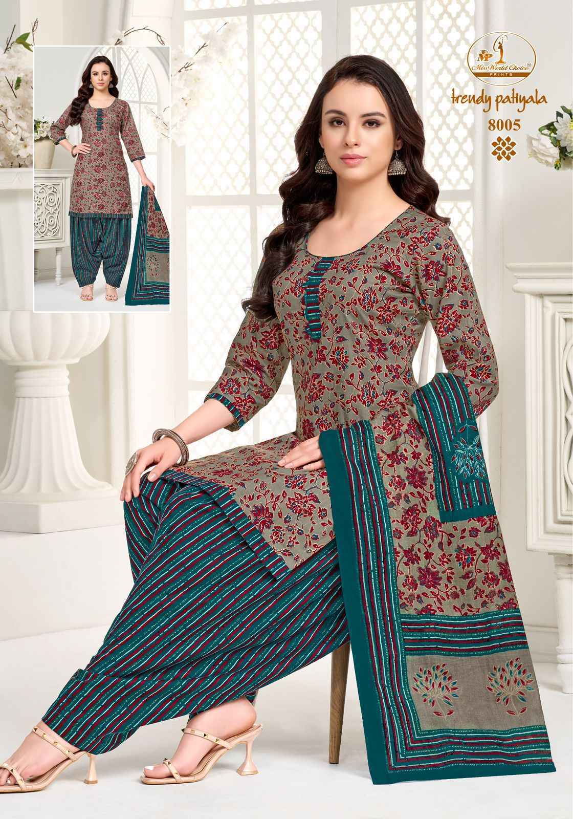 Miss World Choice Trendy Vol-8 Cotton Dress Material (10 pcs Catalogue)