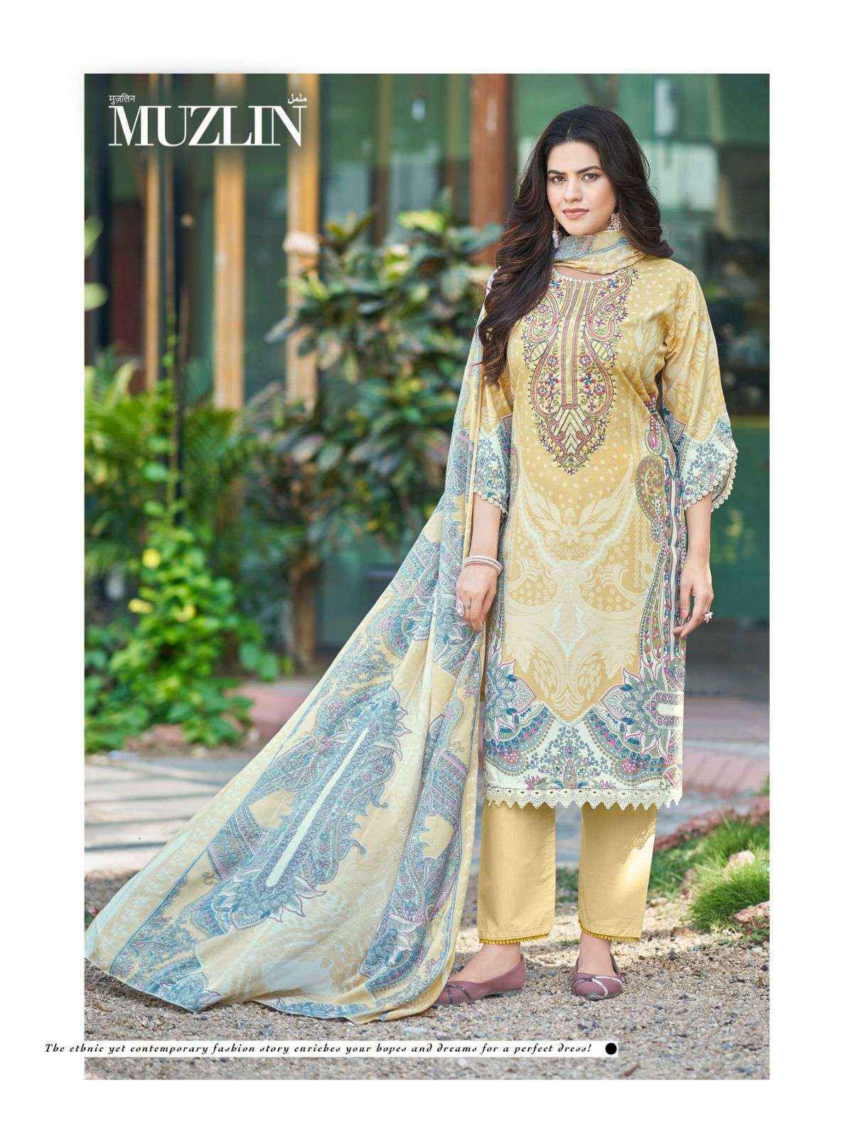 Mizaj Muzlin Vol-3 Cotton Dress Material (8 pcs Catalogue)