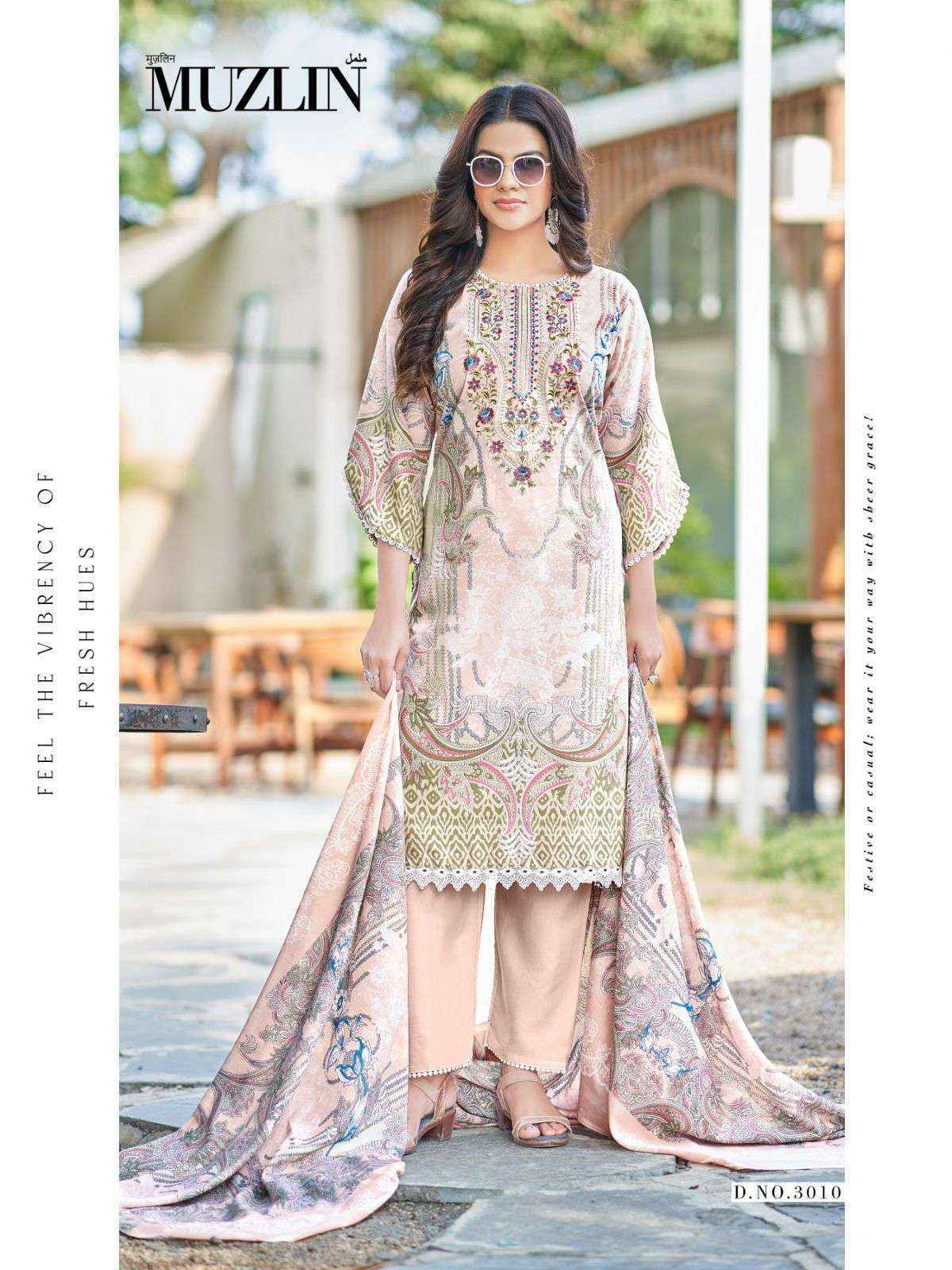 Mizaj Muzlin Vol-3 Cotton Dress Material (8 pcs Catalogue)