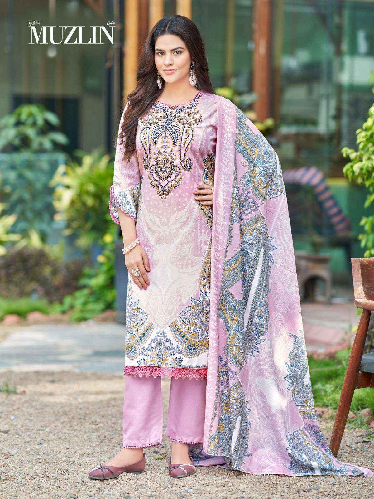 Mizaj Muzlin Vol-3 Cotton Dress Material (8 pcs Catalogue)