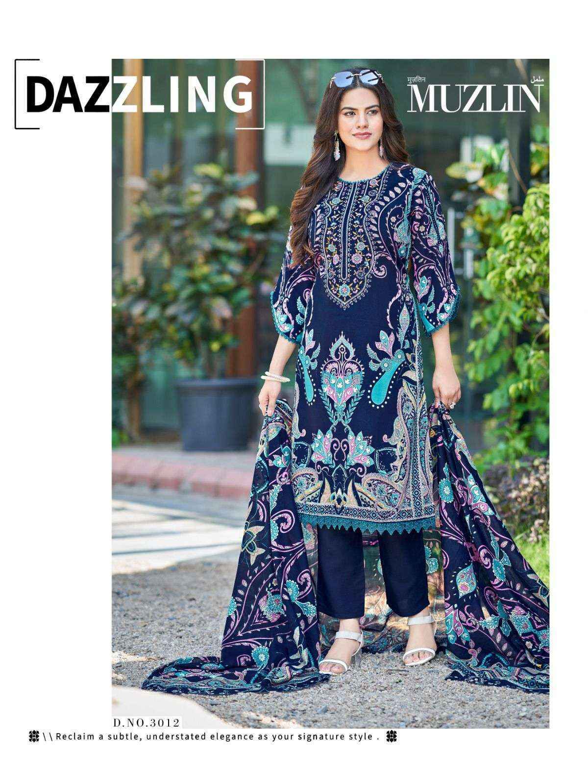 Mizaj Muzlin Vol-3 Cotton Dress Material (8 pcs Catalogue)