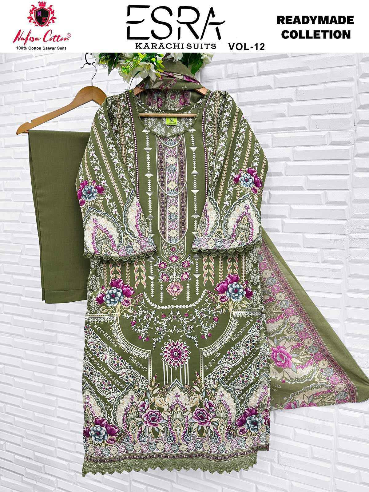 Nafisa Cotton Esra Karachi Vol-12 Readymade Cotton Dress (6 Pc Catalog)