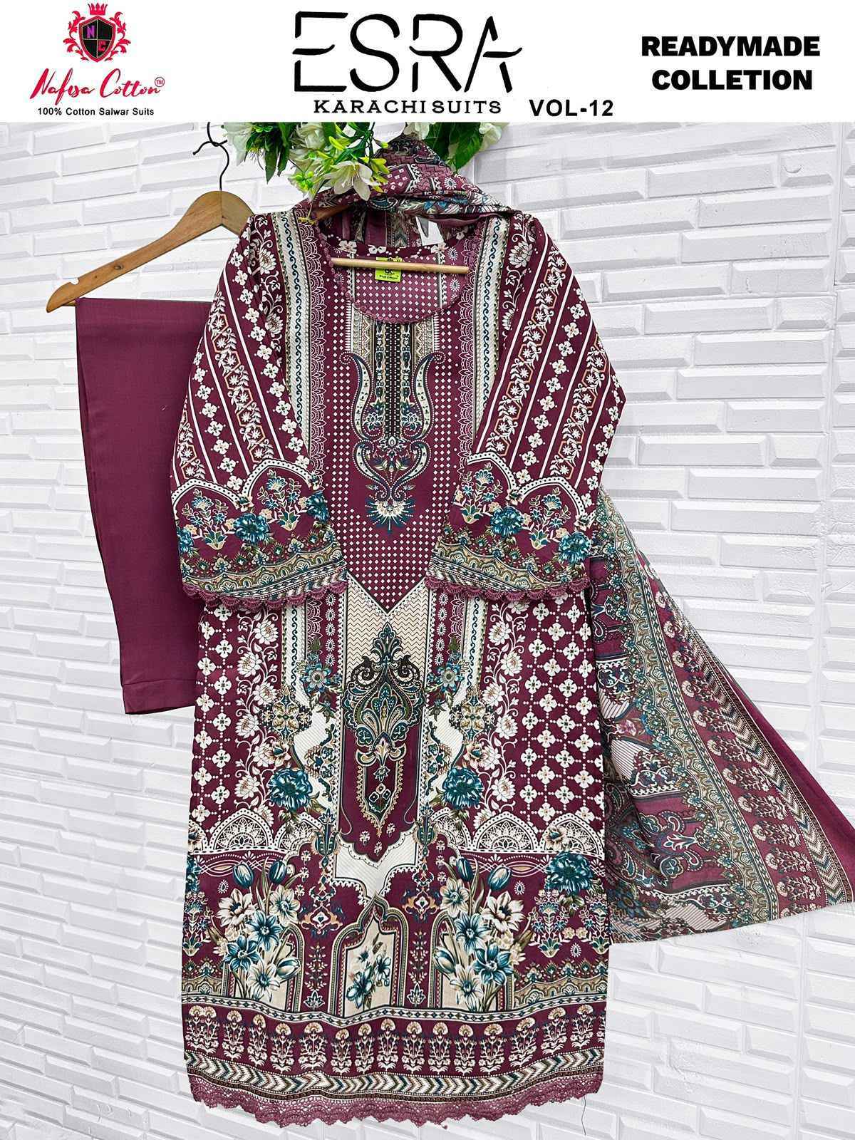 Nafisa Cotton Esra Karachi Vol-12 Readymade Cotton Dress (6 Pc Catalog)