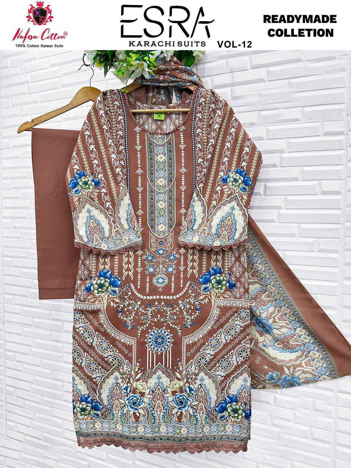 Nafisa Cotton Esra Karachi Vol-12 Readymade Cotton Dress (6 Pc Catalog)
