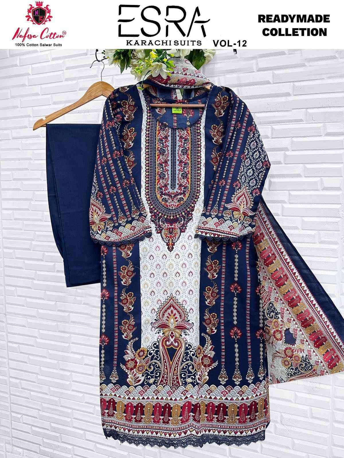 Nafisa Cotton Esra Karachi Vol-12 Readymade Cotton Dress (6 Pc Catalog)