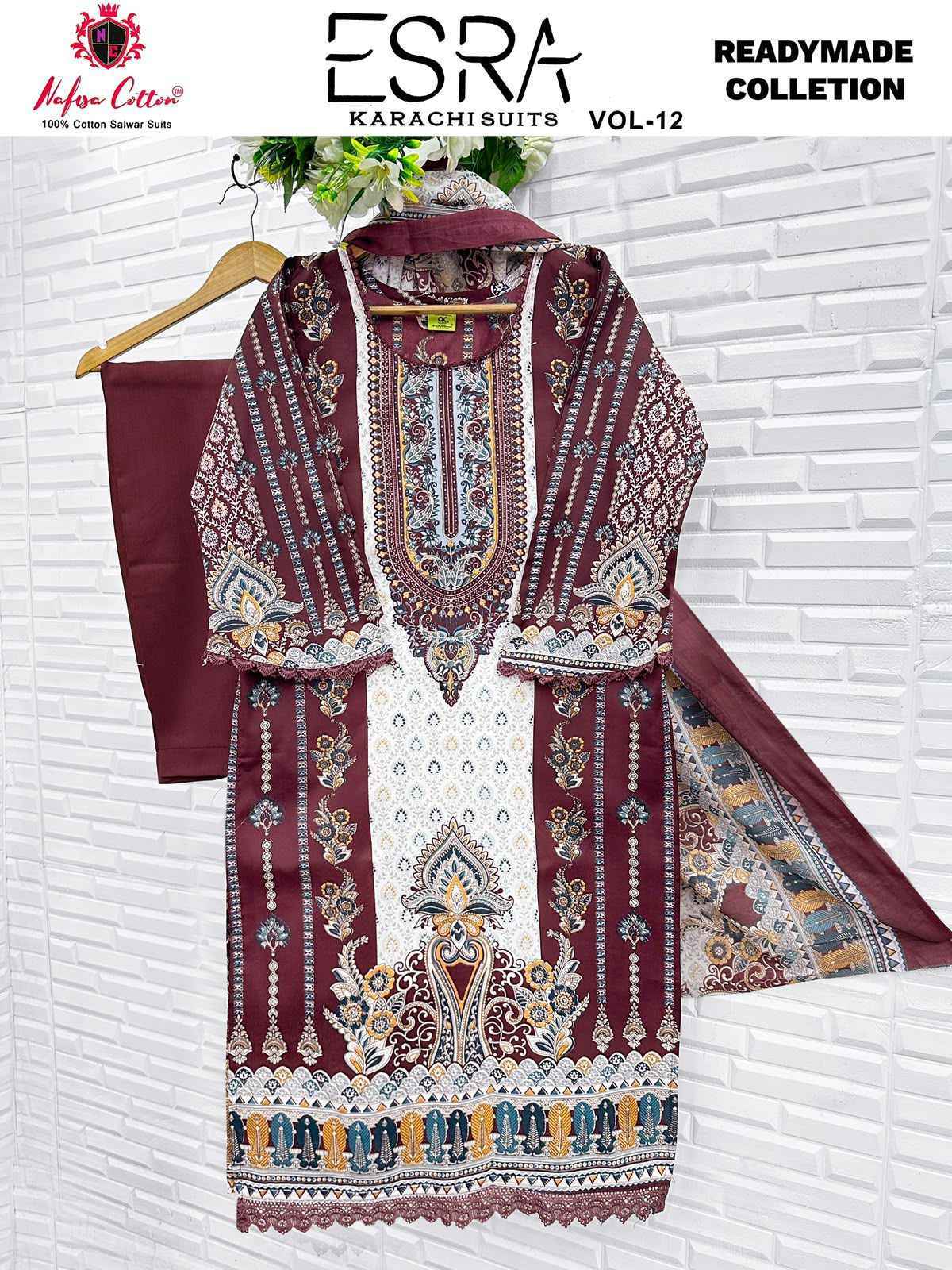 Nafisa Cotton Esra Karachi Vol-12 Readymade Cotton Dress (6 Pc Catalog)