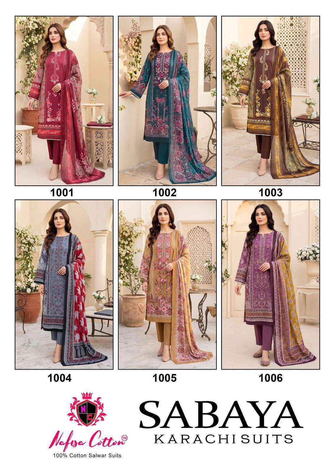 Nafisa Cotton Sabaya Cotton Dress Material (6 Pc Cataloge)