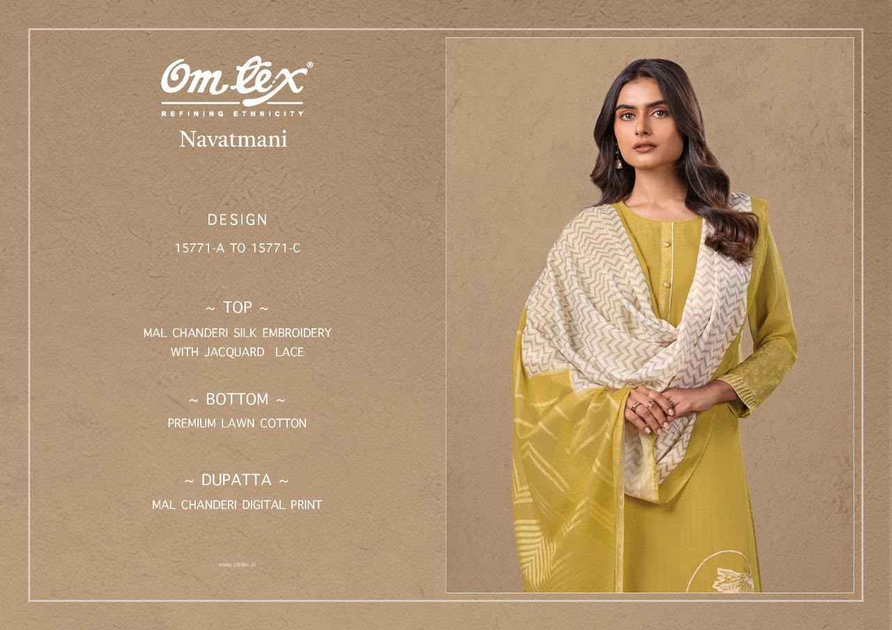 Omtex Navatmani Mal Chanderi Silk Dress Material (3 Pc Catalouge)