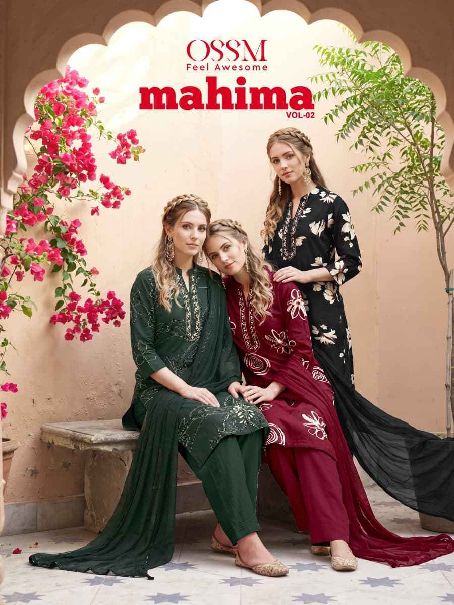 Ossm Mahima Vol-2 Reyon Readymade Suit (6 pcs Catalogue)