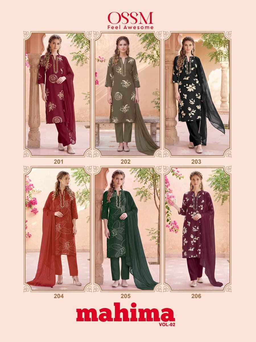 Ossm Mahima Vol-2 Reyon Readymade Suit (6 pcs Catalogue)