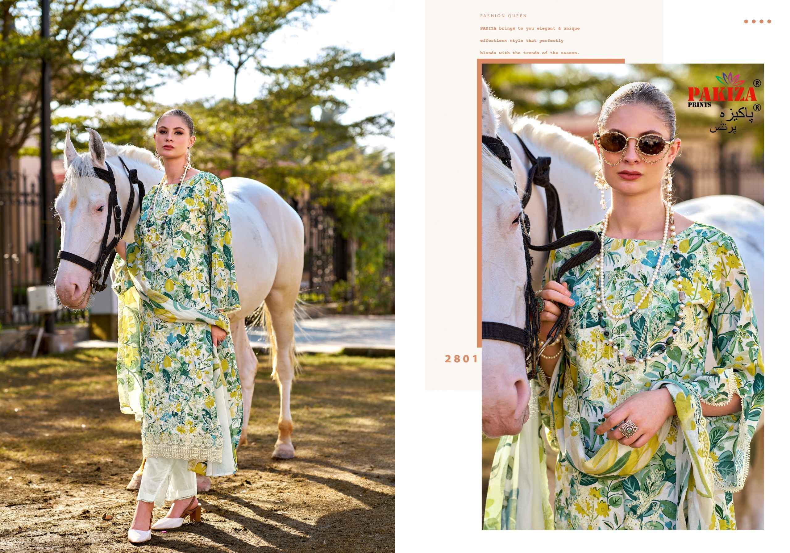 Pakiza Prints Humdum Vol 28 Lawn Cotton Dress Material 10 pcs Catalogue