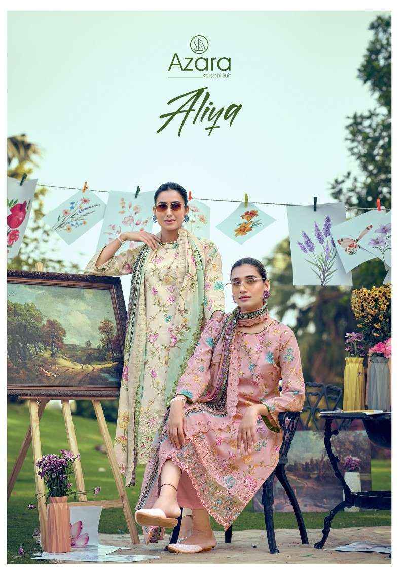 Radhika Fashion Azara Aliya Lawn Cotton Dress Material (6 pcs Catalogue)