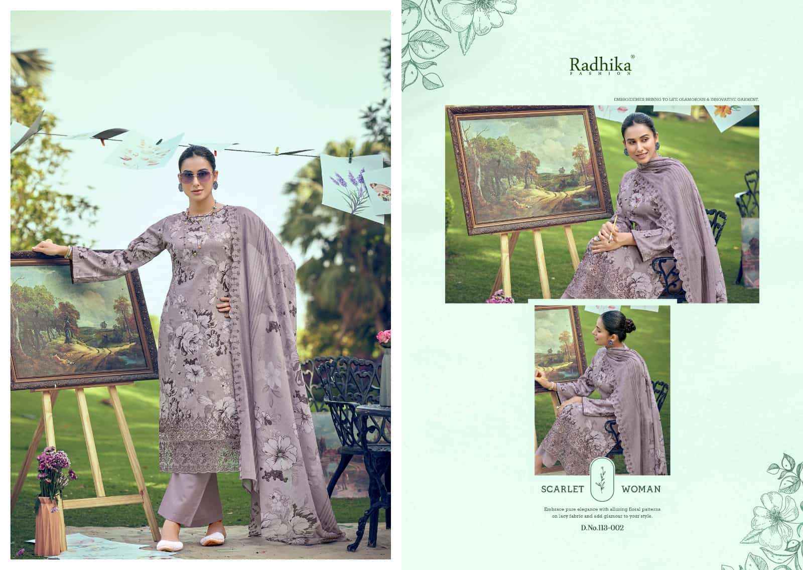 Radhika Fashion Azara Aliya Lawn Cotton Dress Material (6 pcs Catalogue)