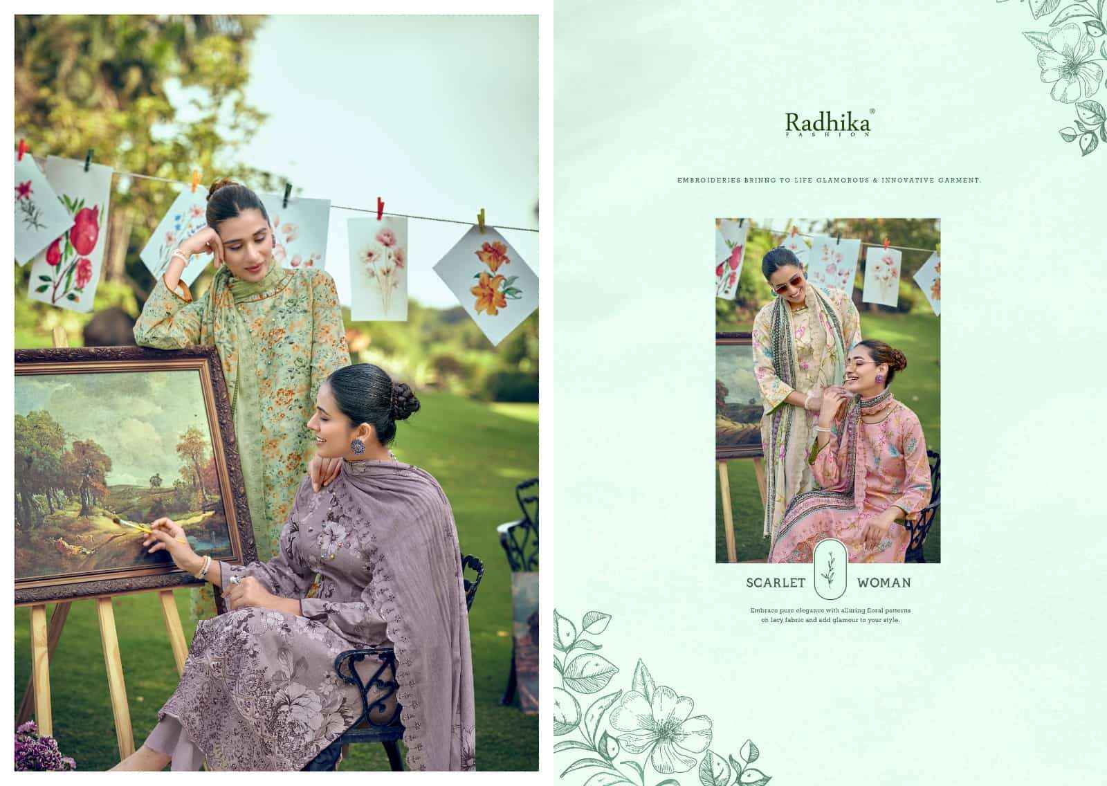 Radhika Fashion Azara Aliya Lawn Cotton Dress Material (6 pcs Catalogue)