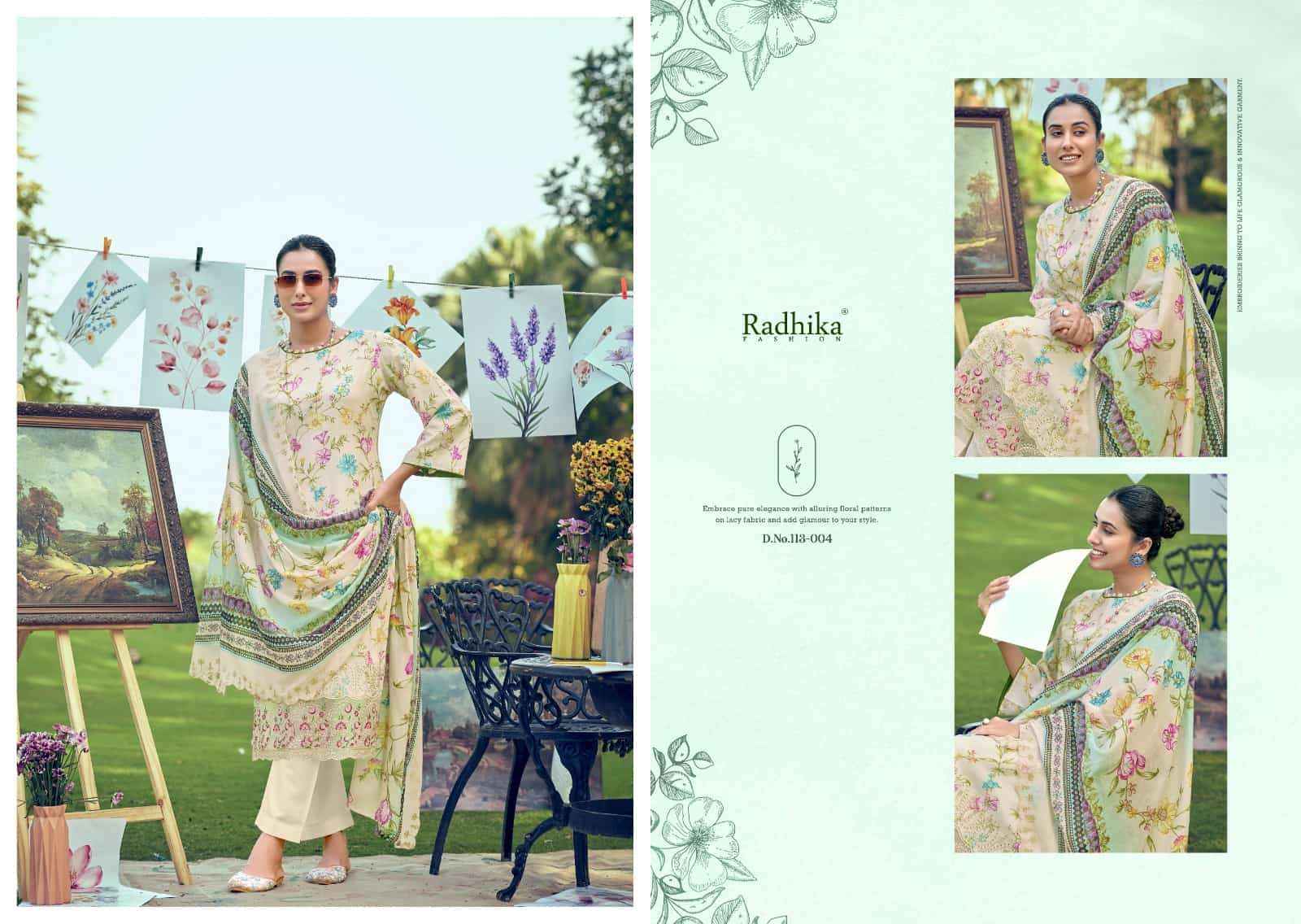 Radhika Fashion Azara Aliya Lawn Cotton Dress Material (6 pcs Catalogue)