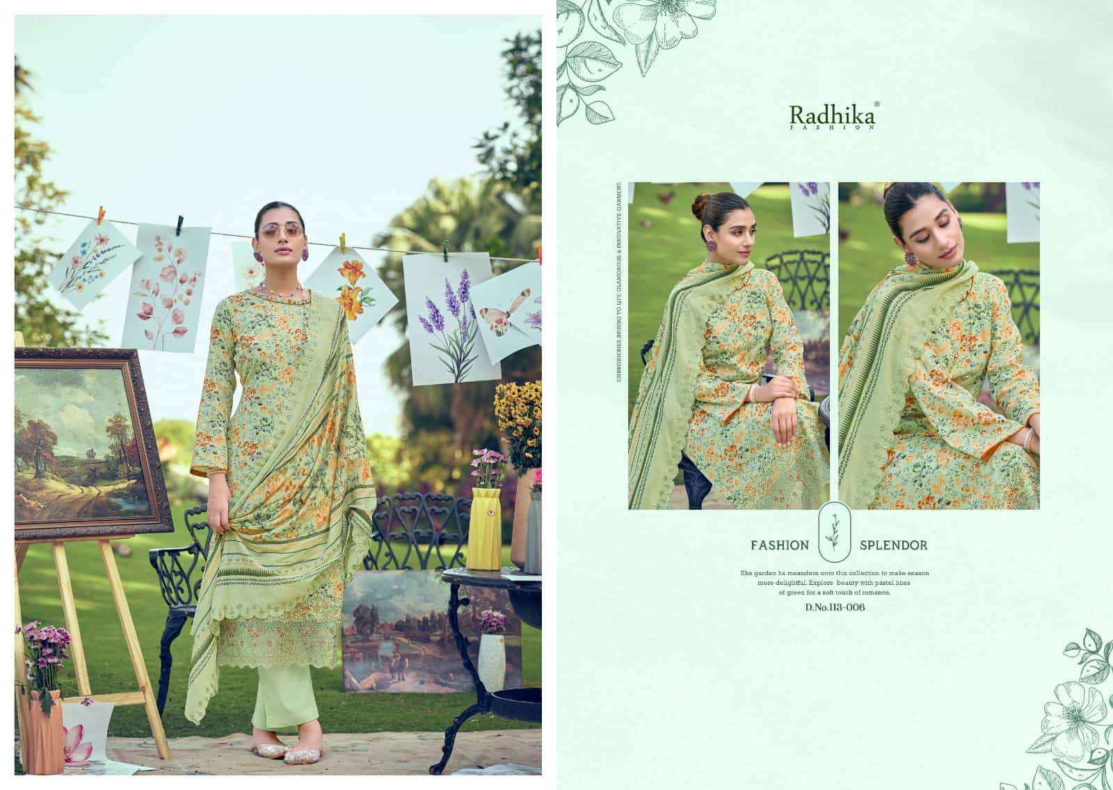 Radhika Fashion Azara Aliya Lawn Cotton Dress Material (6 pcs Catalogue)