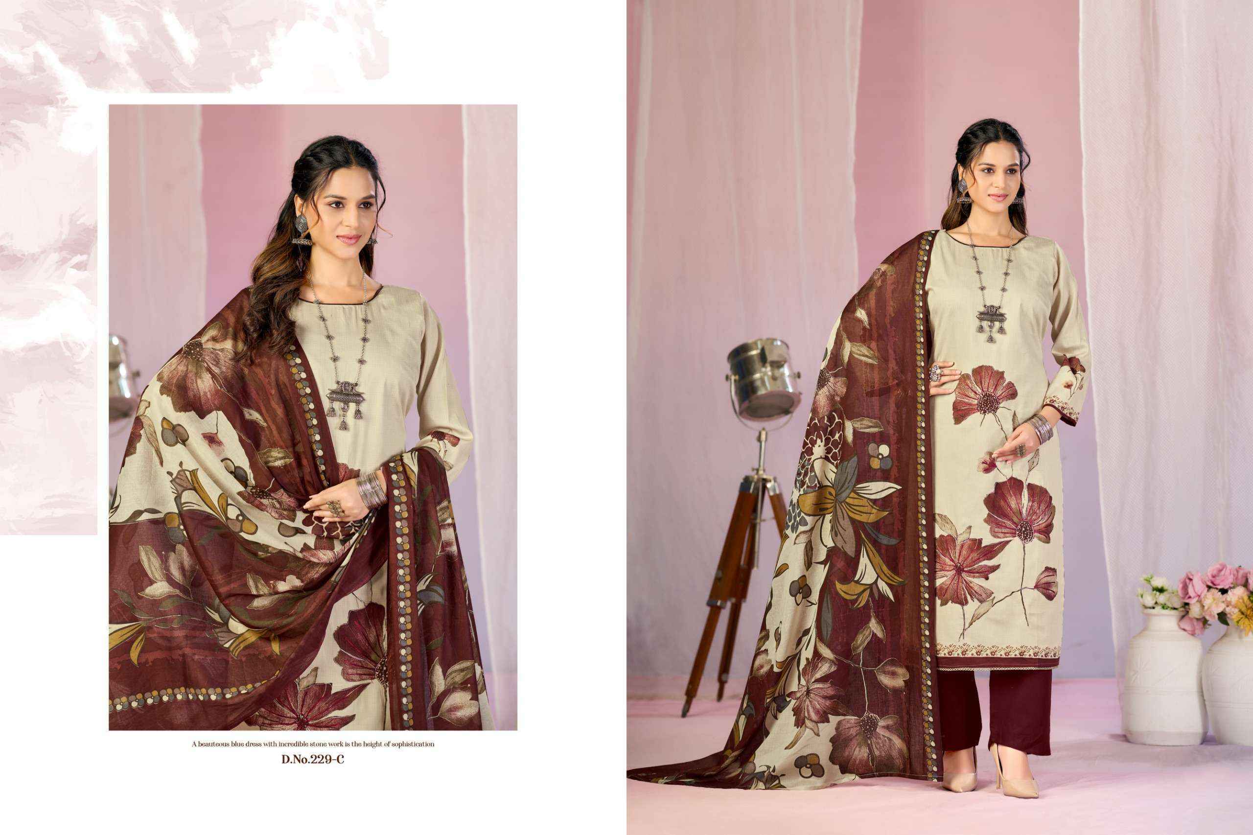 Radhika Fashion Azara Kayka D No-229 Cotton Dress Material (4 pcs Catalogue)