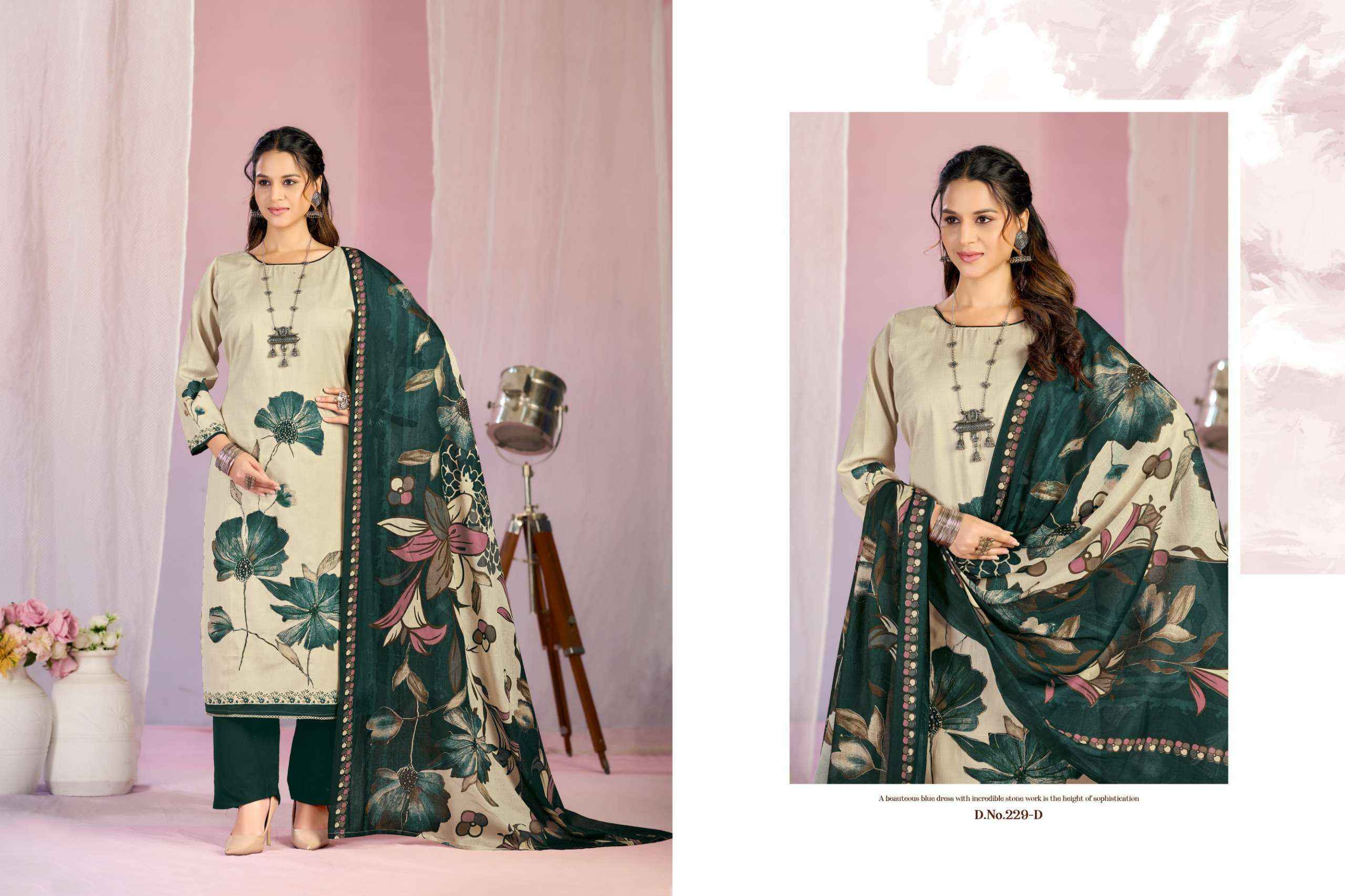 Radhika Fashion Azara Kayka D No-229 Cotton Dress Material (4 pcs Catalogue)