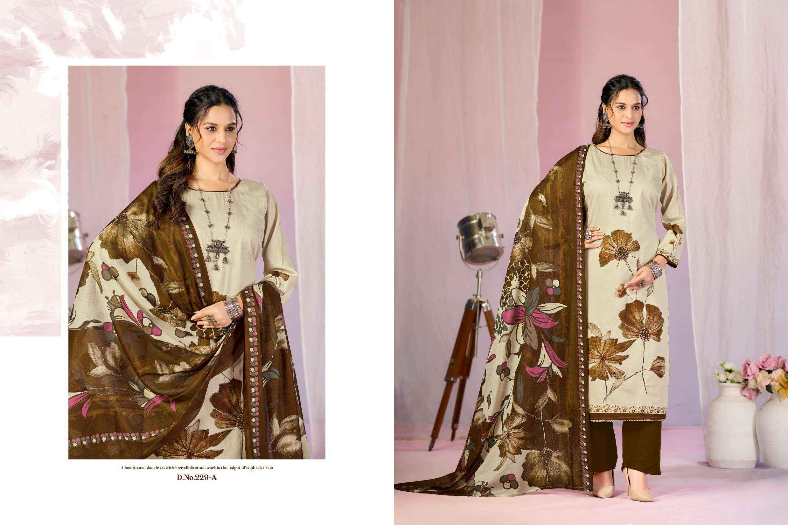 Radhika Fashion Azara Kayka D No-229 Cotton Dress Material (4 pcs Catalogue)
