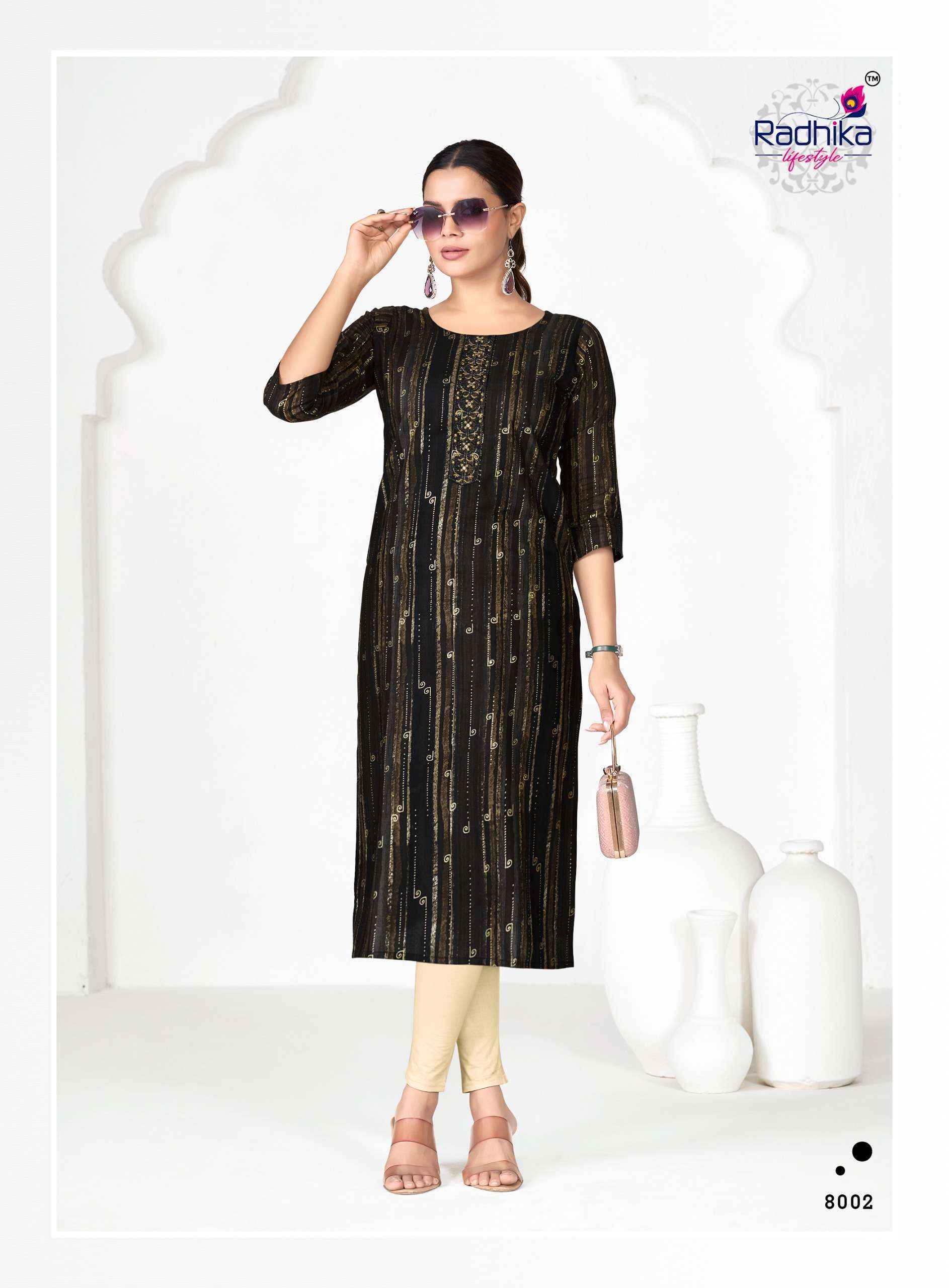 Radhika Lifestyle Alisha Vol-8 Rayon Kurti (9 pcs Catalogue)
