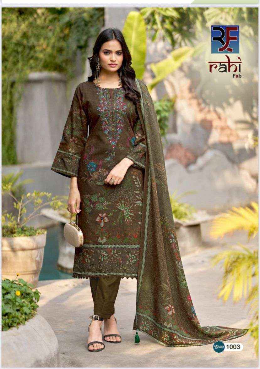 Rahi Fab Red Orchid Cotton Dress Material (8 pcs Catalogue)