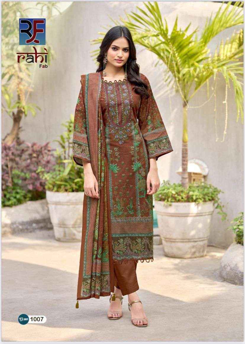 Rahi Fab Red Orchid Cotton Dress Material (8 pcs Catalogue)