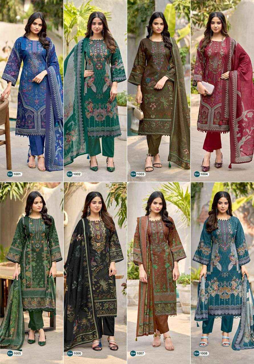 Rahi Fab Red Orchid Cotton Dress Material (8 pcs Catalogue)