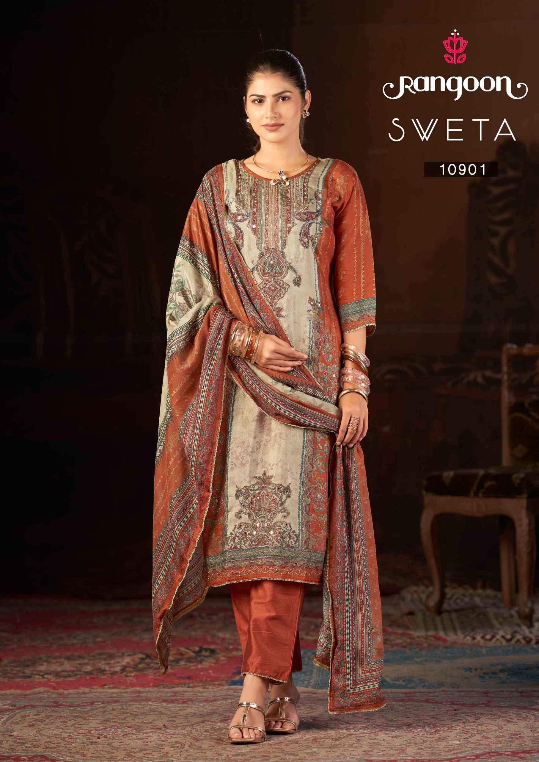 Rangoon Sweta Readymade Muslin Dress (4 pcs Catalogue)
