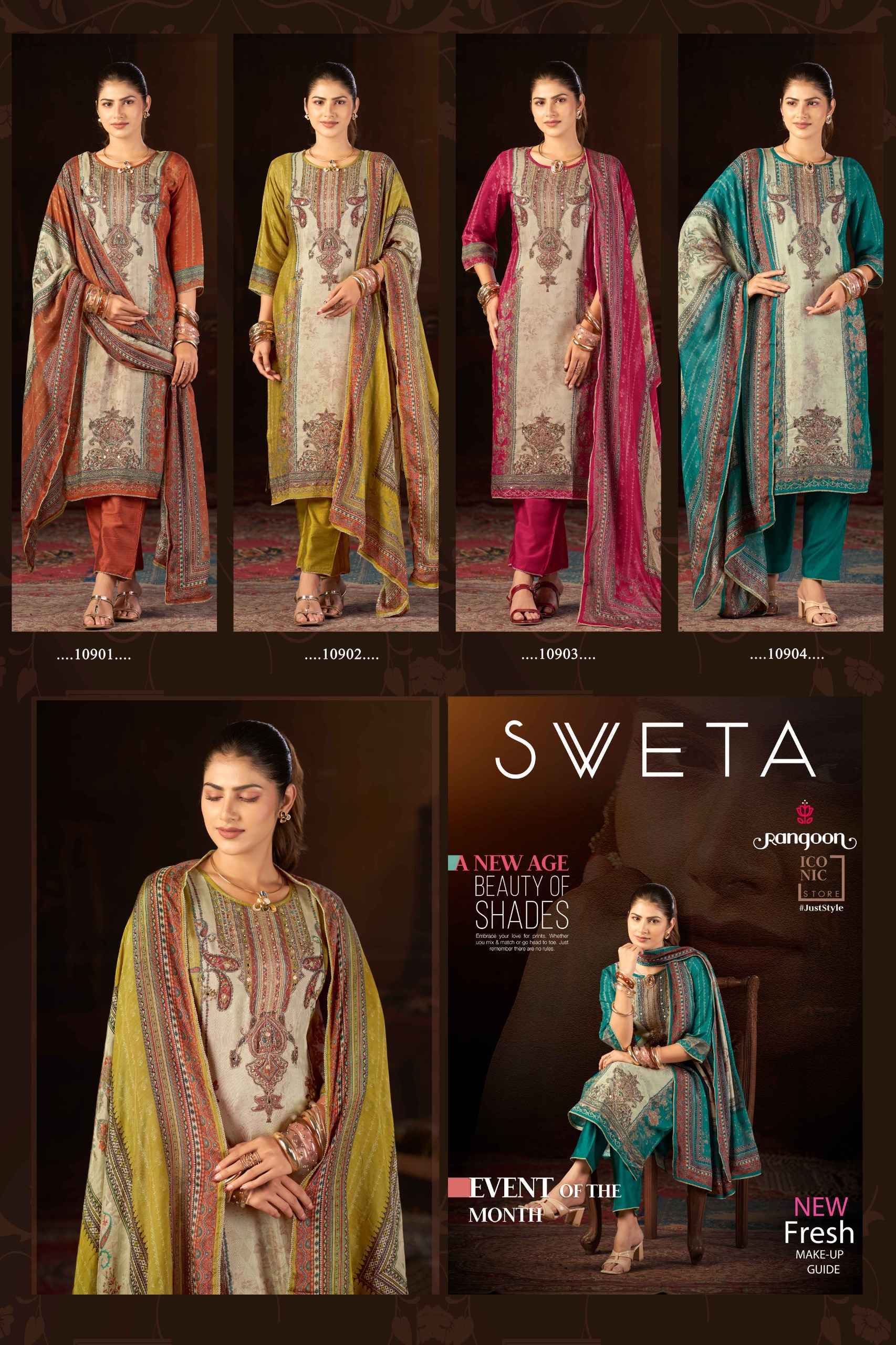 Rangoon Sweta Readymade Muslin Dress (4 pcs Catalogue)