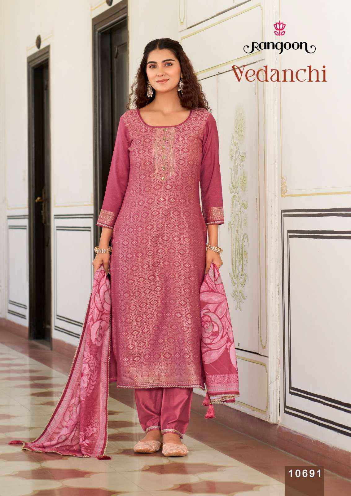 Rangoon Vedanchi Readymade Viscose Jacquard Dress (4 pcs Catalogue)