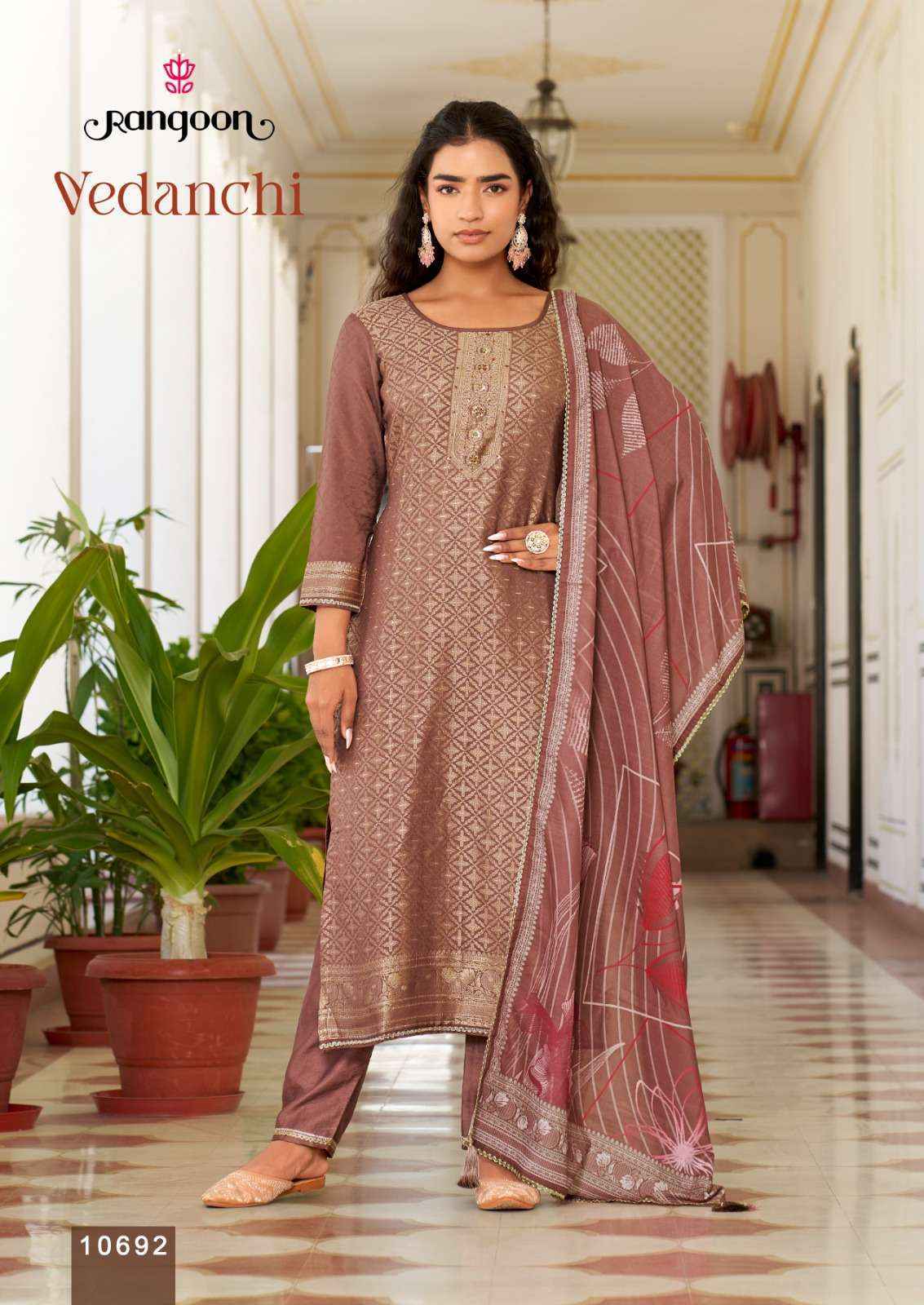 Rangoon Vedanchi Readymade Viscose Jacquard Dress (4 pcs Catalogue)