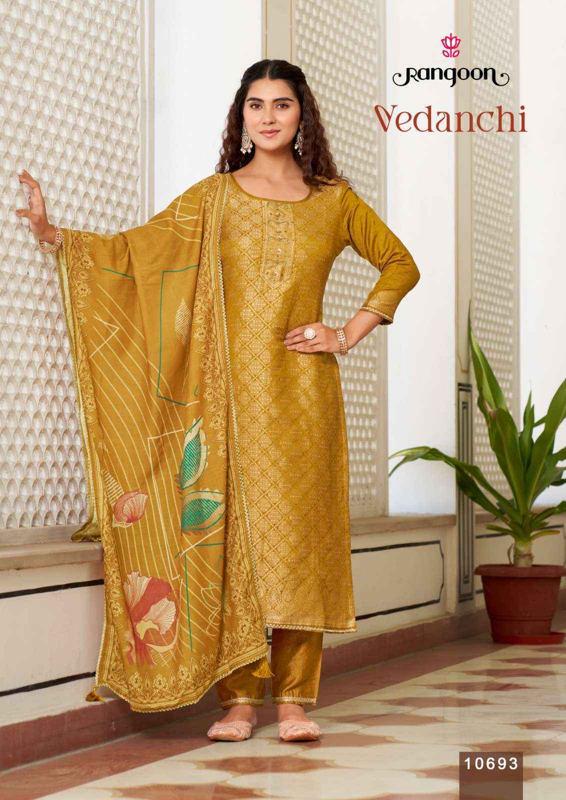Rangoon Vedanchi Readymade Viscose Jacquard Dress (4 pcs Catalogue)