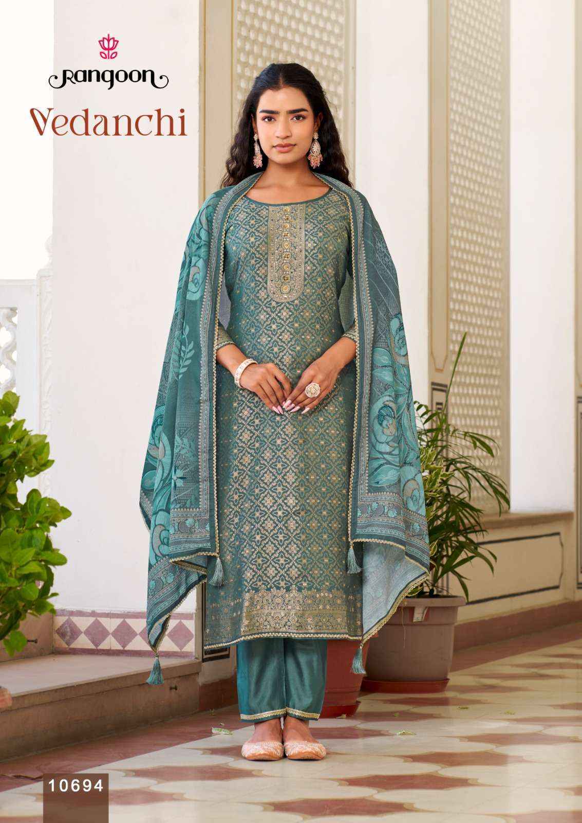 Rangoon Vedanchi Readymade Viscose Jacquard Dress (4 pcs Catalogue)