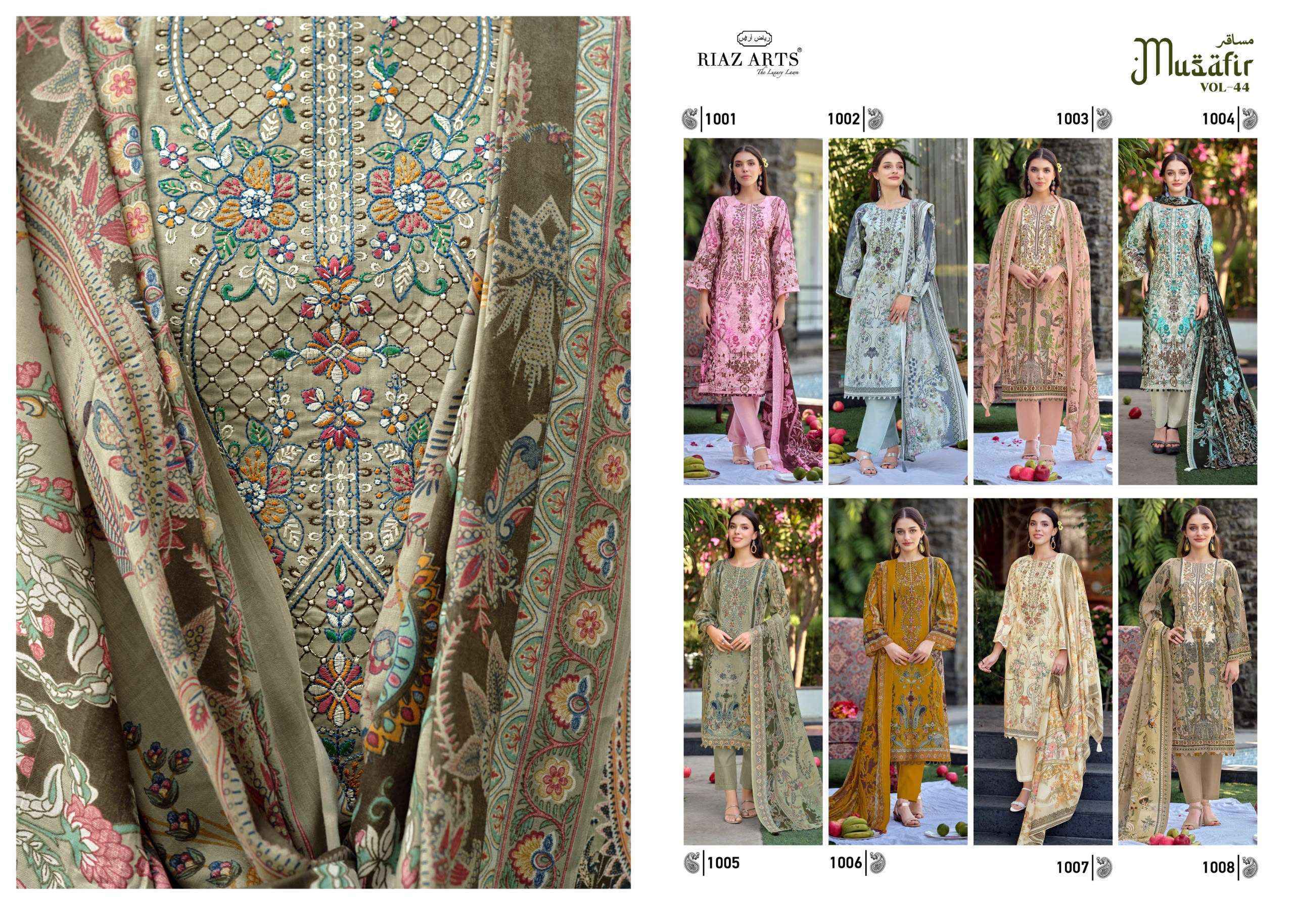 Riaz Arts Musafir Vol-44 Cotton Dress Material (8 pcs Catalogue)