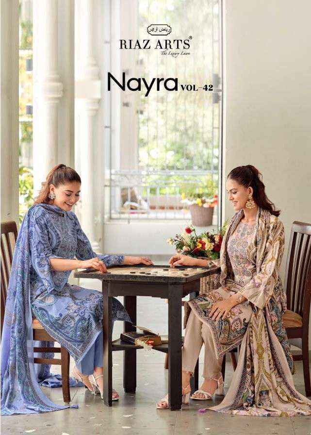 Riaz Arts Nayra Vol-42 Cotton Dress Material (8 pcs Catalogue)