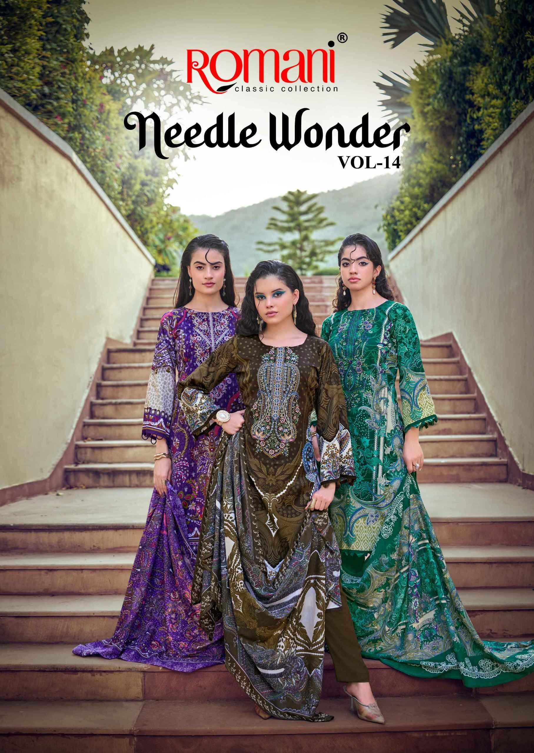 Romani Needle Wonder Vol-14 Cotton Dress Material (8 pcs Catalogue)