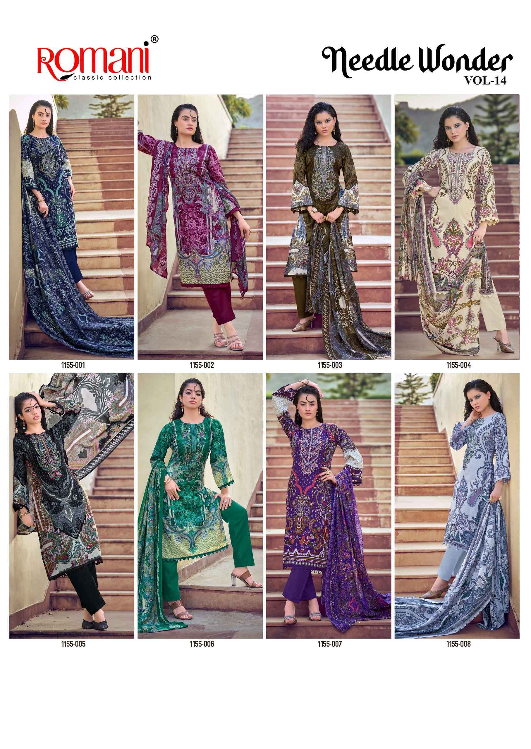 Romani Needle Wonder Vol-14 Cotton Dress Material (8 pcs Catalogue)