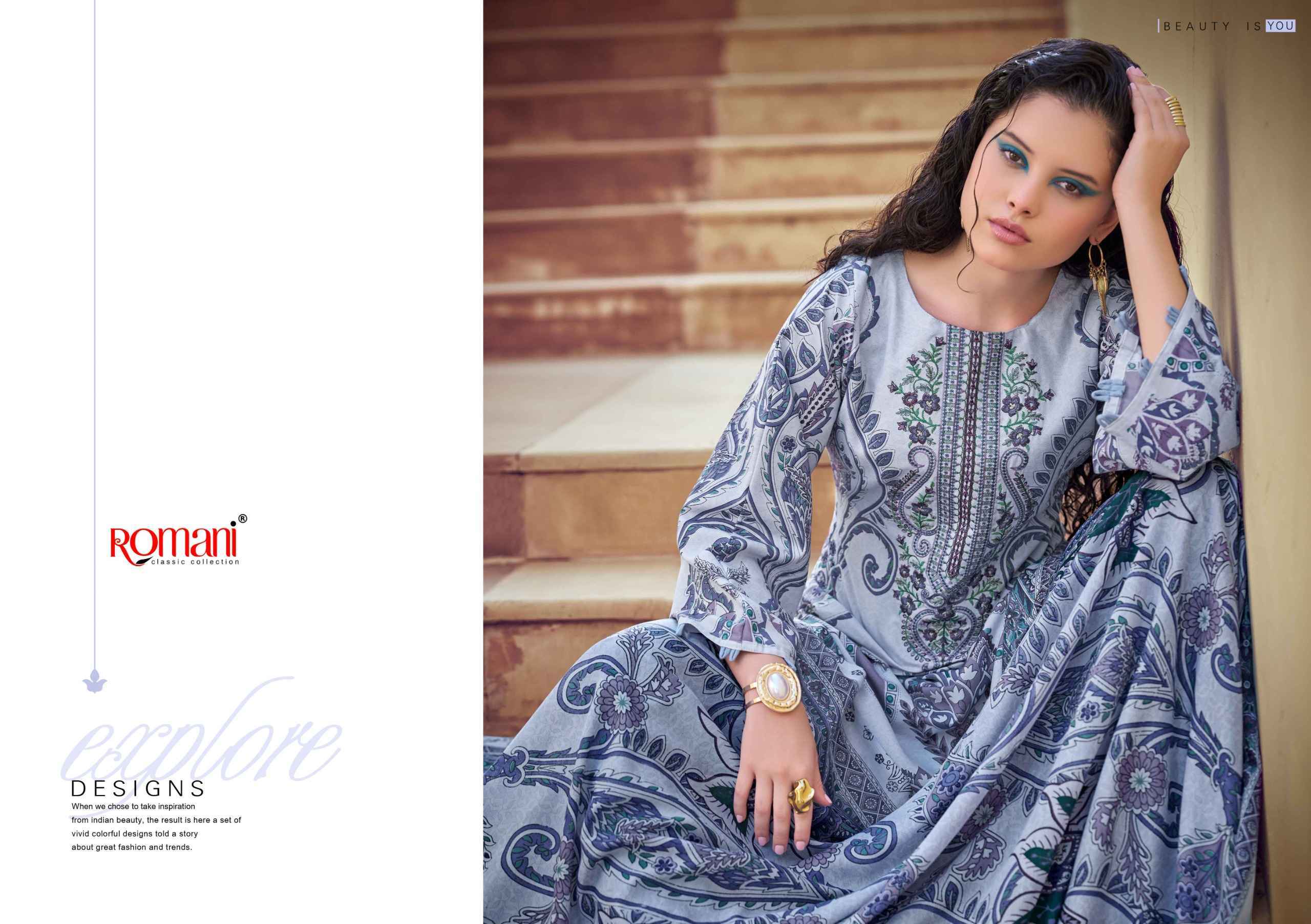 Romani Needle Wonder Vol-14 Cotton Dress Material (8 pcs Catalogue)