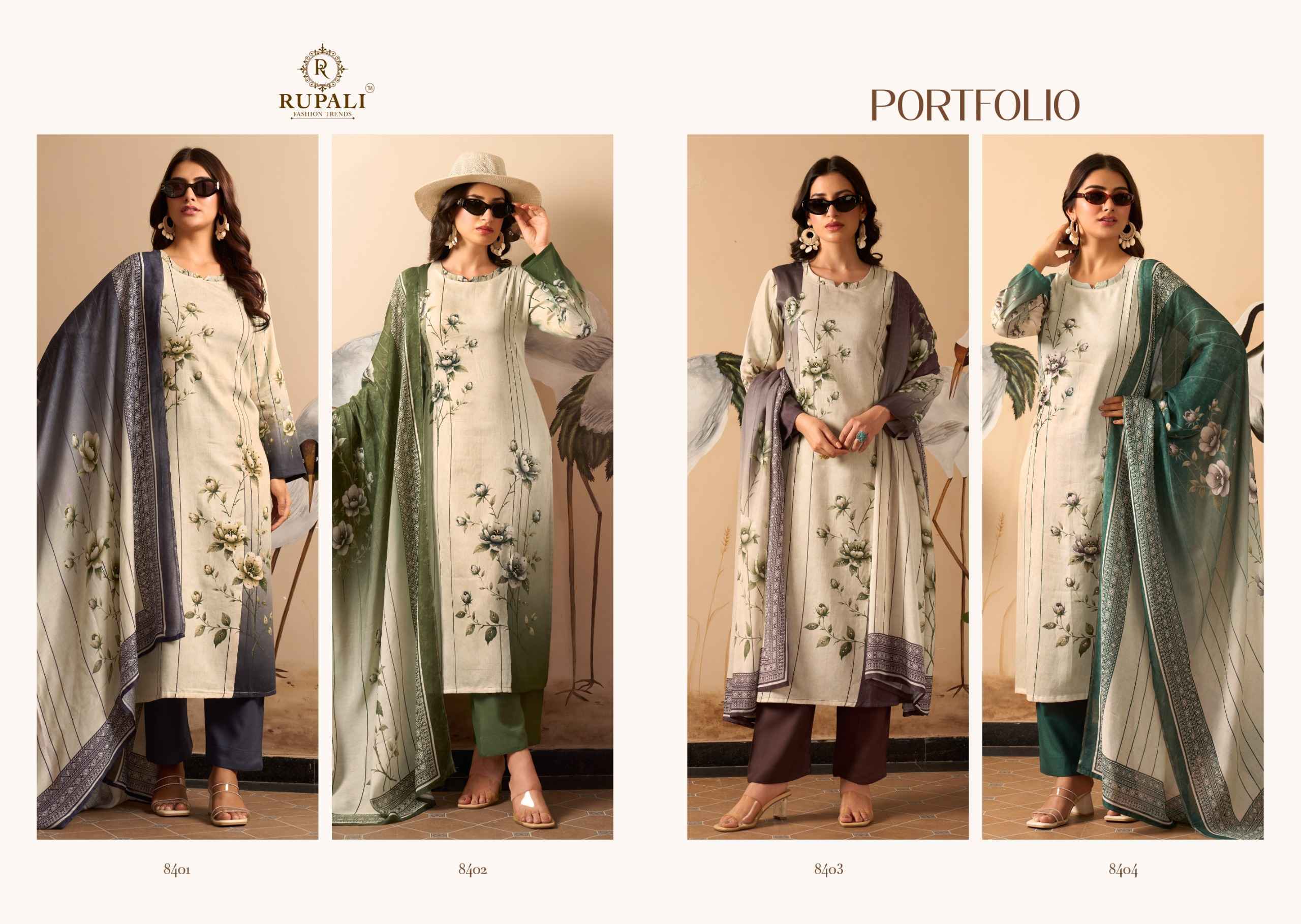 Rupali Fashion Portfolio Jam Satin Dress Material (4 pcs Catalogue)