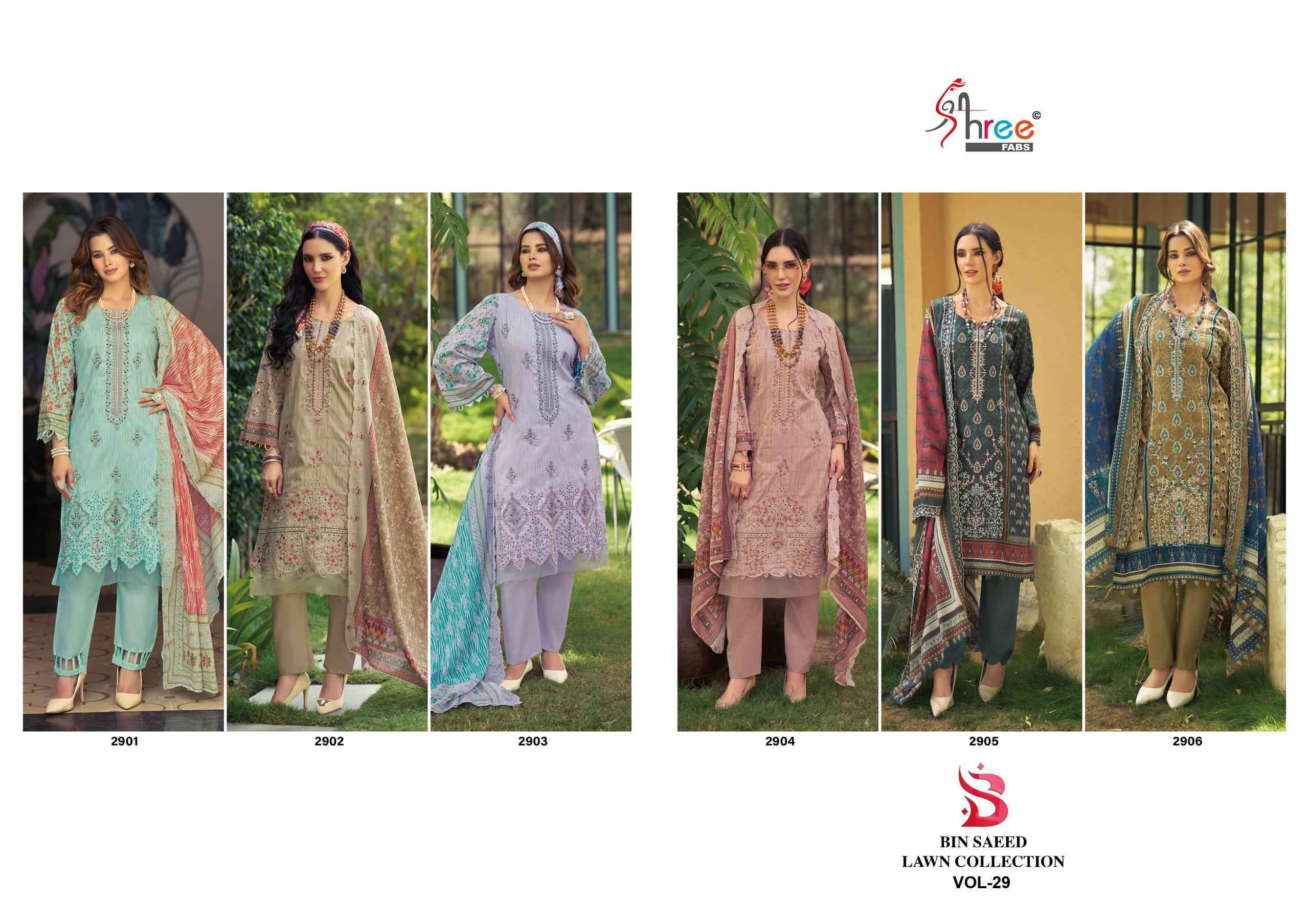 Shree Fabs Bin Saeed Lawn Collection Vol-29 Cotton Dress Material (6 pcs Catalogue)