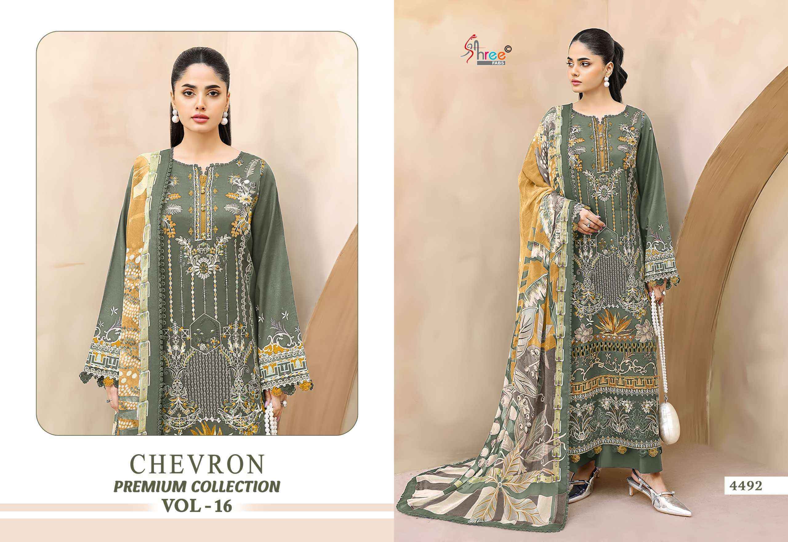 Shree Fabs Chevron Premium Collection Vol-16 Cotton Dress Material (8 pcs Catalogue)