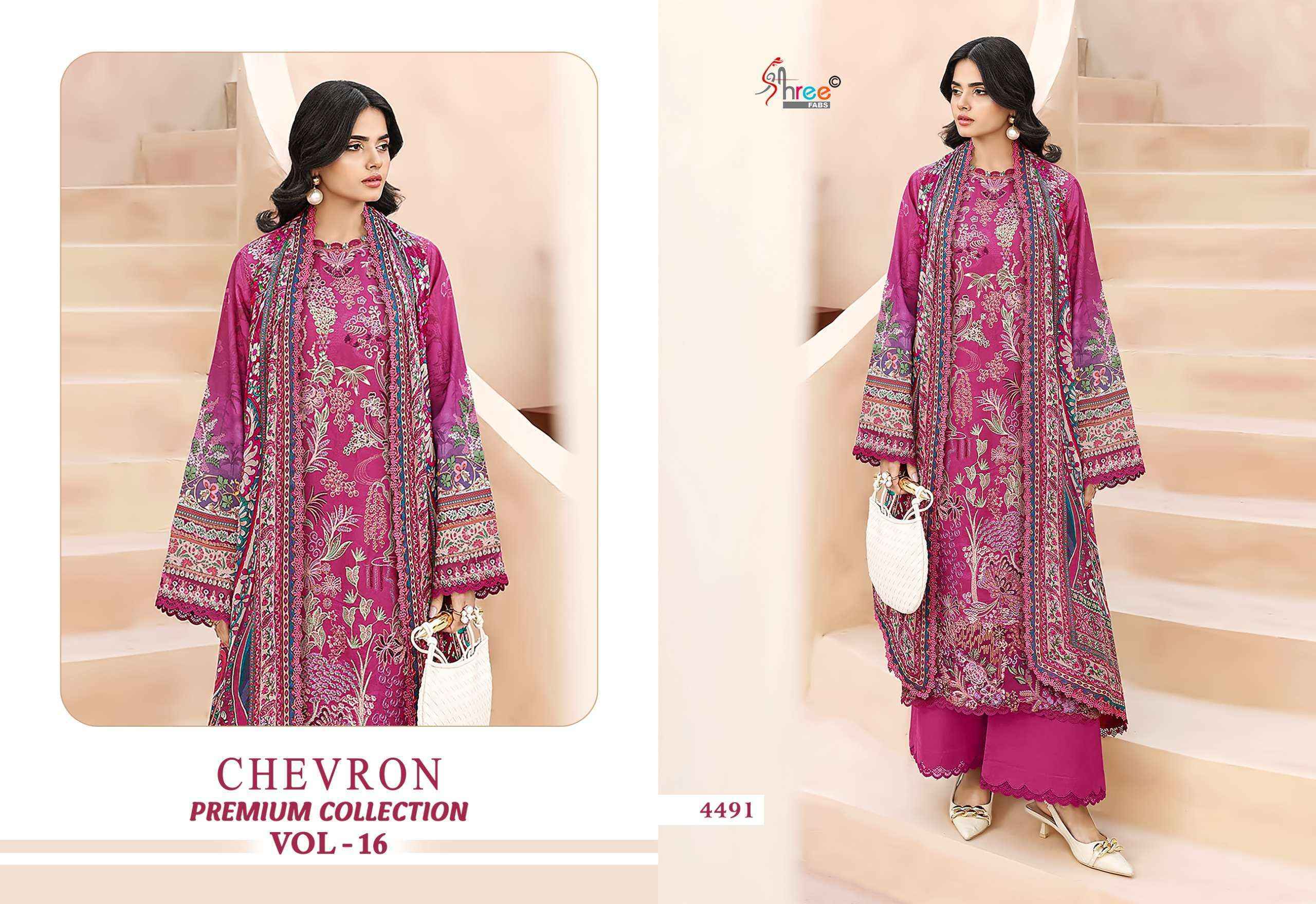 Shree Fabs Chevron Premium Collection Vol-16 Cotton Dress Material (8 pcs Catalogue)