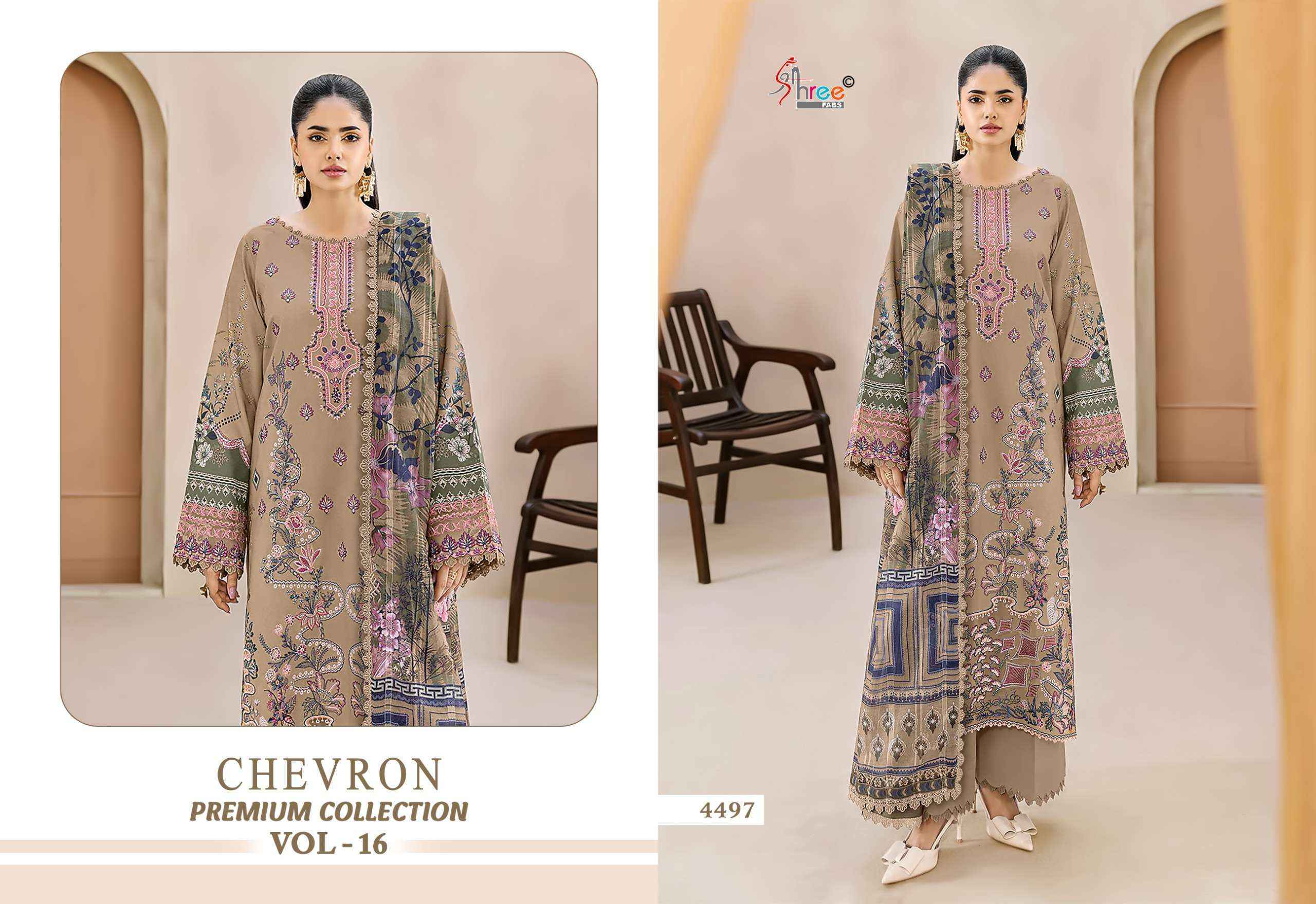 Shree Fabs Chevron Premium Collection Vol-16 Cotton Dress Material (8 pcs Catalogue)