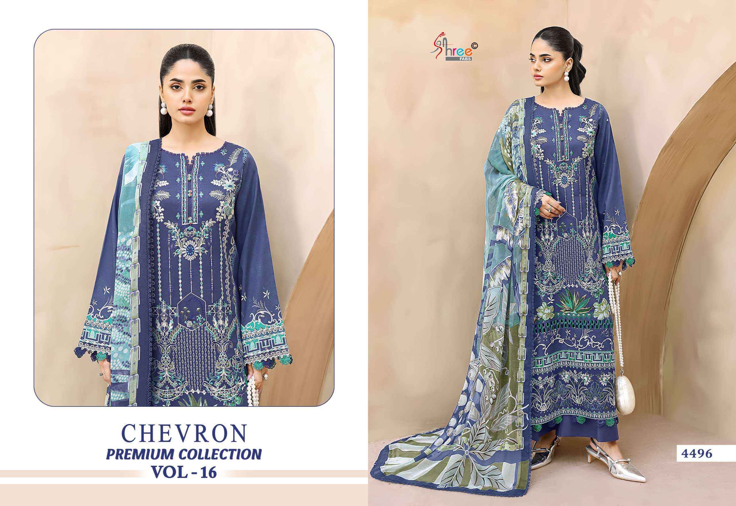Shree Fabs Chevron Premium Collection Vol-16 Cotton Dress Material (8 pcs Catalogue)