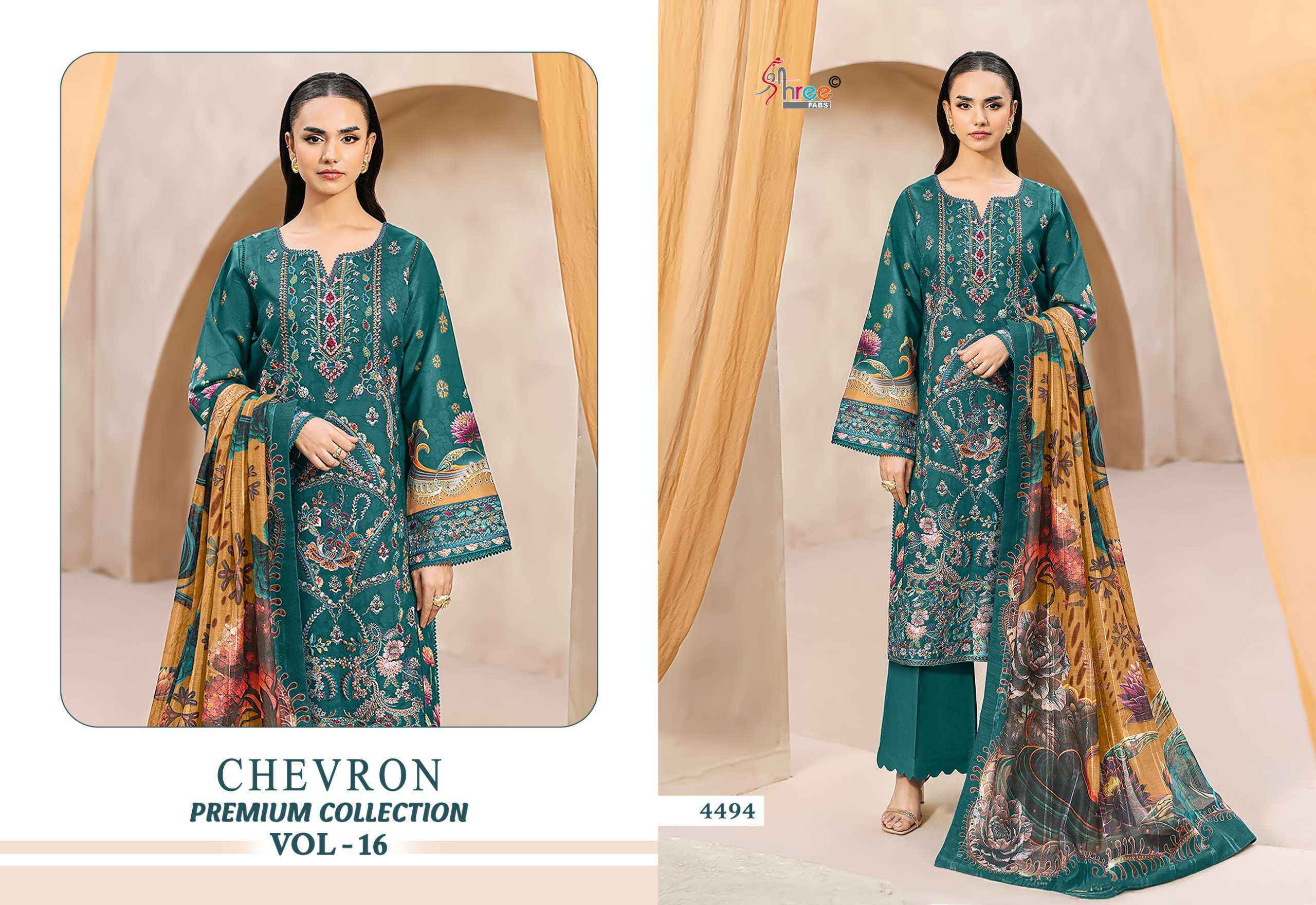 Shree Fabs Chevron Premium Collection Vol-16 Cotton Dress Material (8 pcs Catalogue)