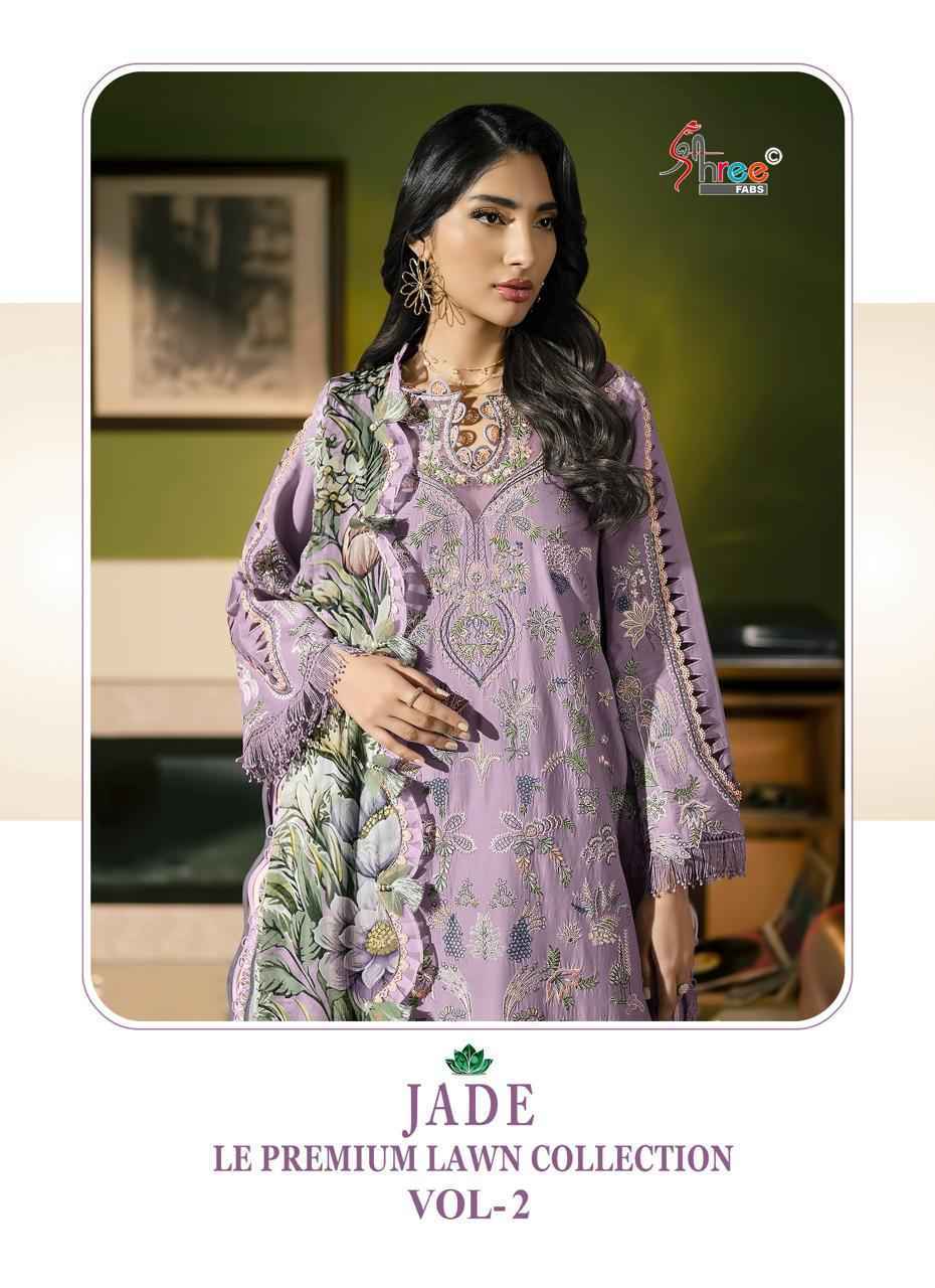 Shree Fabs Jade Le Premium Lawn Collection Vol-2 Cotton Dress Material (6 pcs Catalogue)