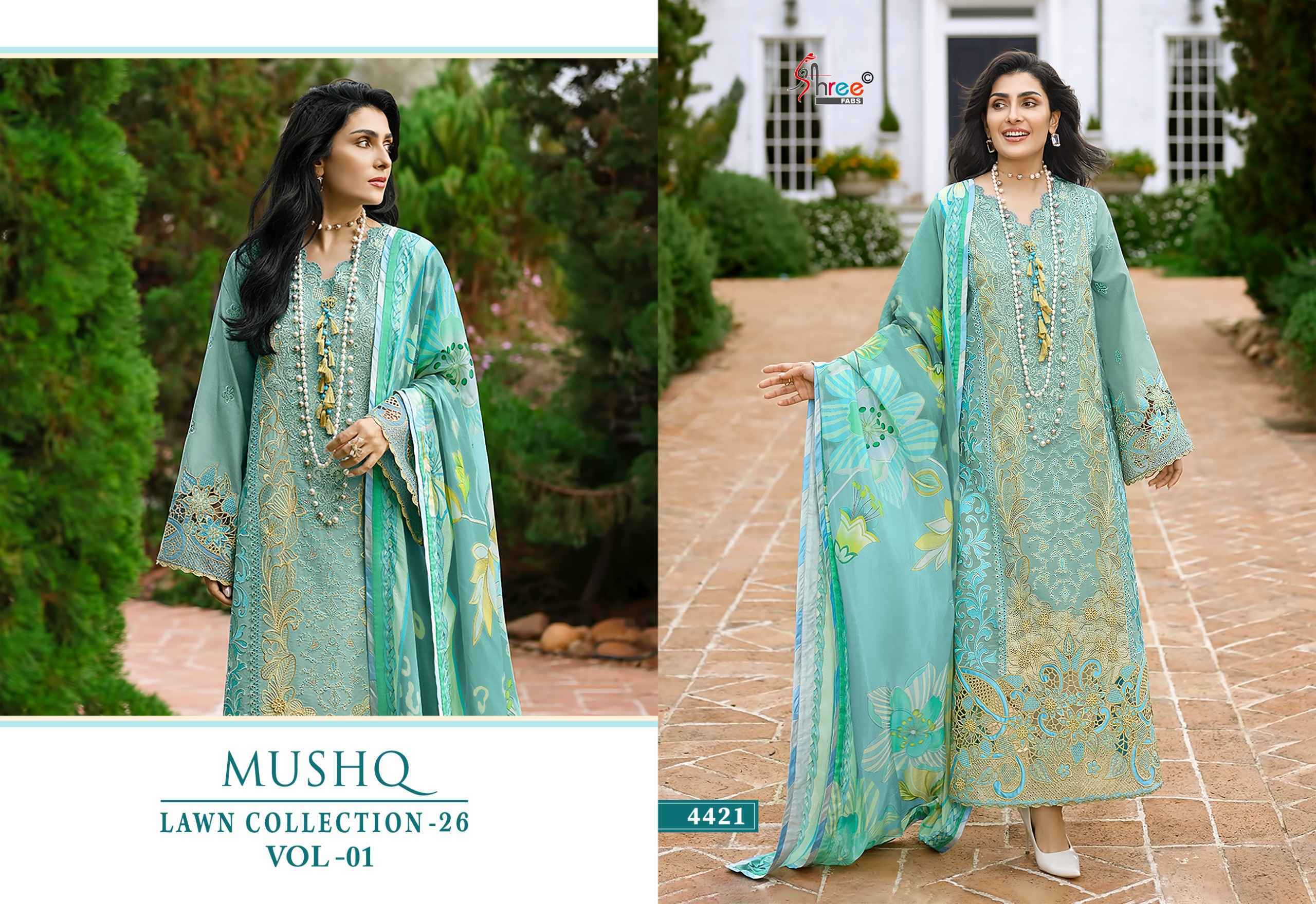 Shree Fabs Mushq Lawn Collection 26 Vol-1 Cotton Dress Material (6 pcs Catalogue)