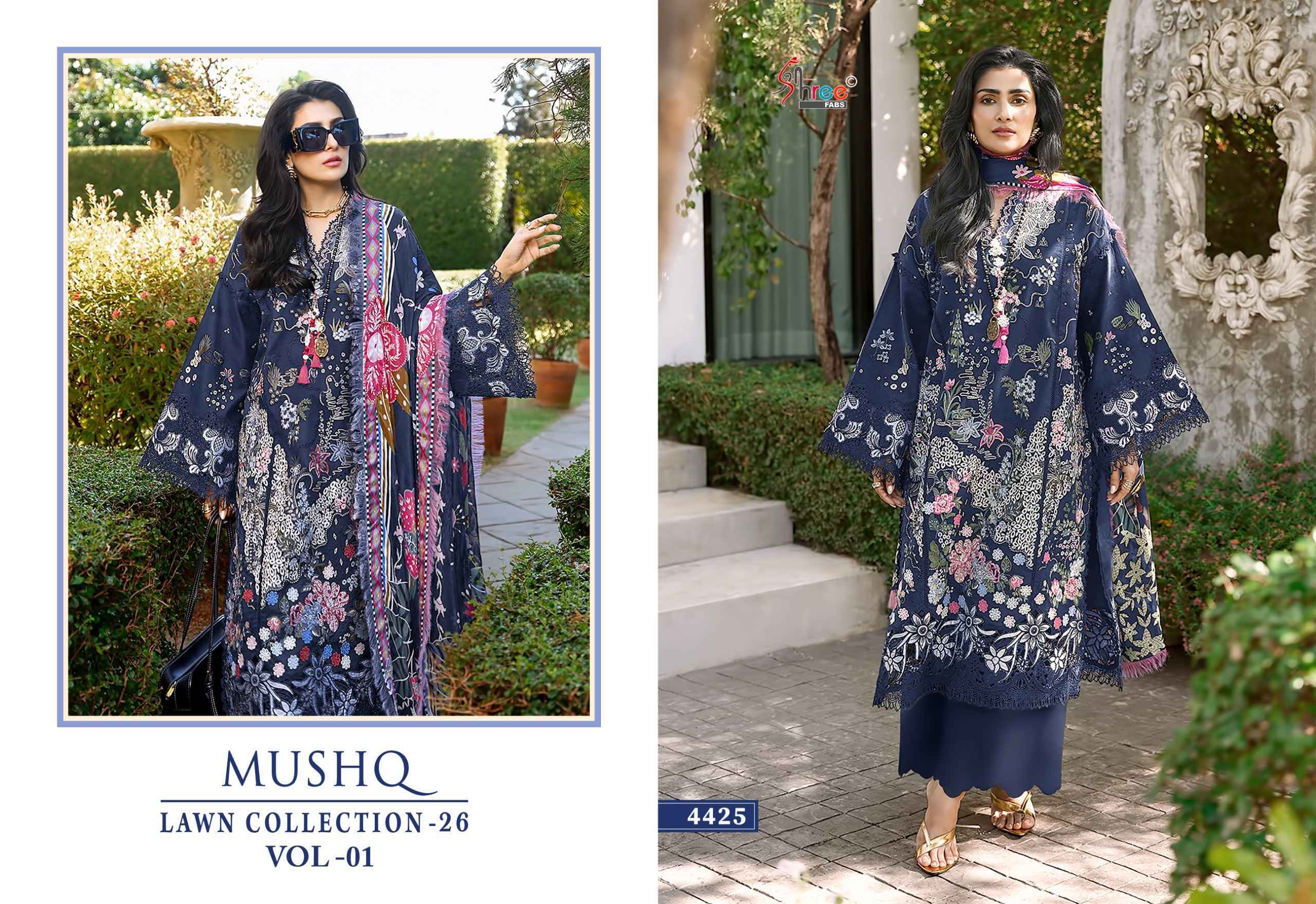 Shree Fabs Mushq Lawn Collection 26 Vol-1 Cotton Dress Material (6 pcs Catalogue)