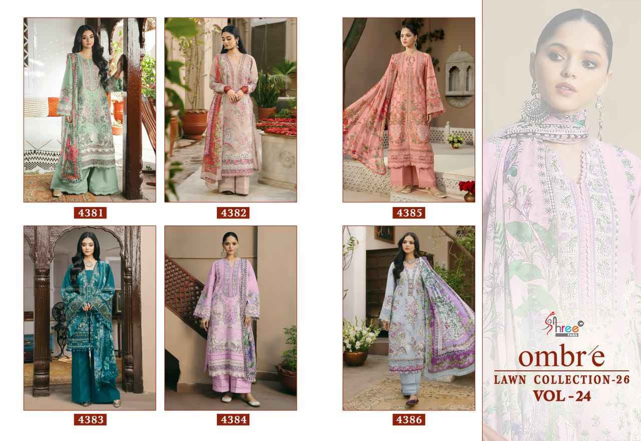Shree Fabs Ombre Lawn Collection 26 Vol-24 Cotton Dress Material (6 pcs Catalogue)